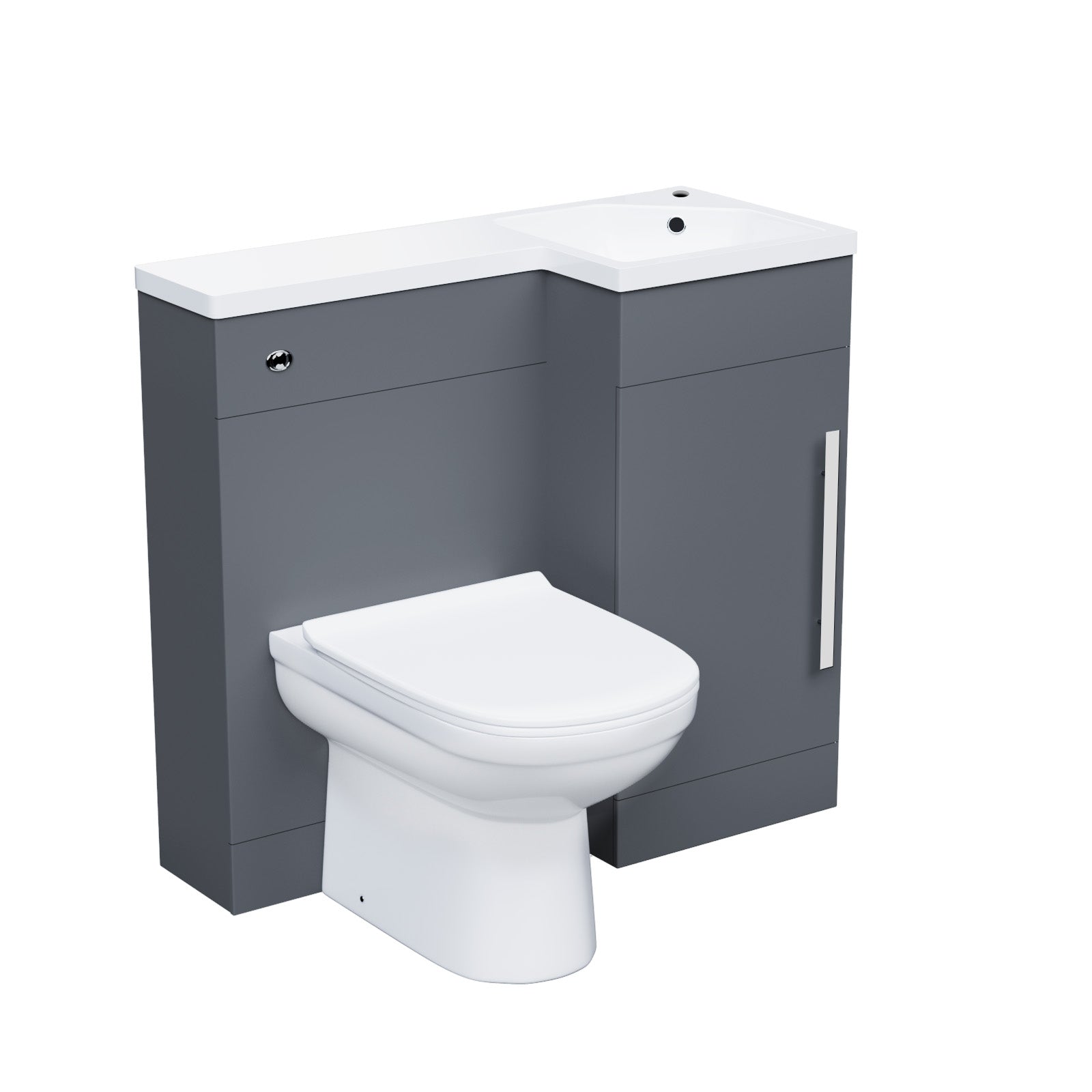 Alaska 900mm Right Hand Matt Grey Basin Vanity, WC Unit & Back To Wall Toilet