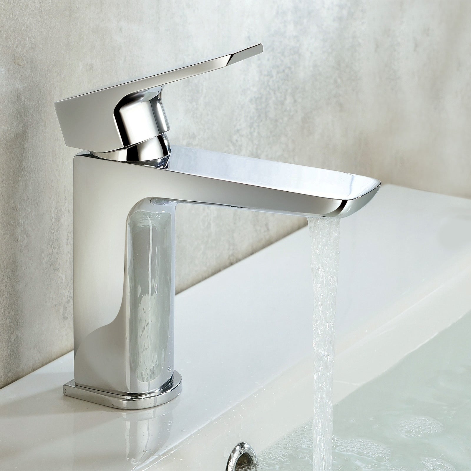Astra Modern Chrome Bathroom Basin Mono Mixer Tap + Waste