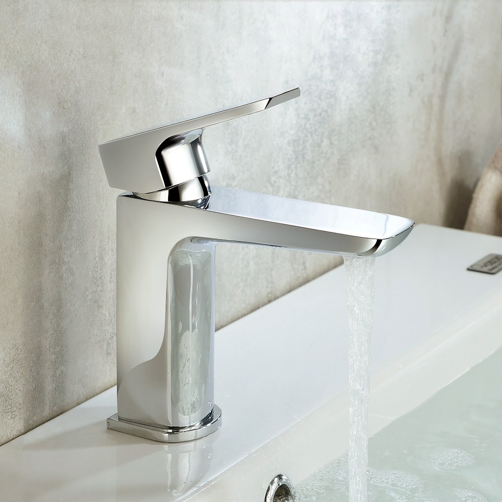 Astra Modern Chrome Cloakroom Basin Sink Mono Mixer Tap With Waste