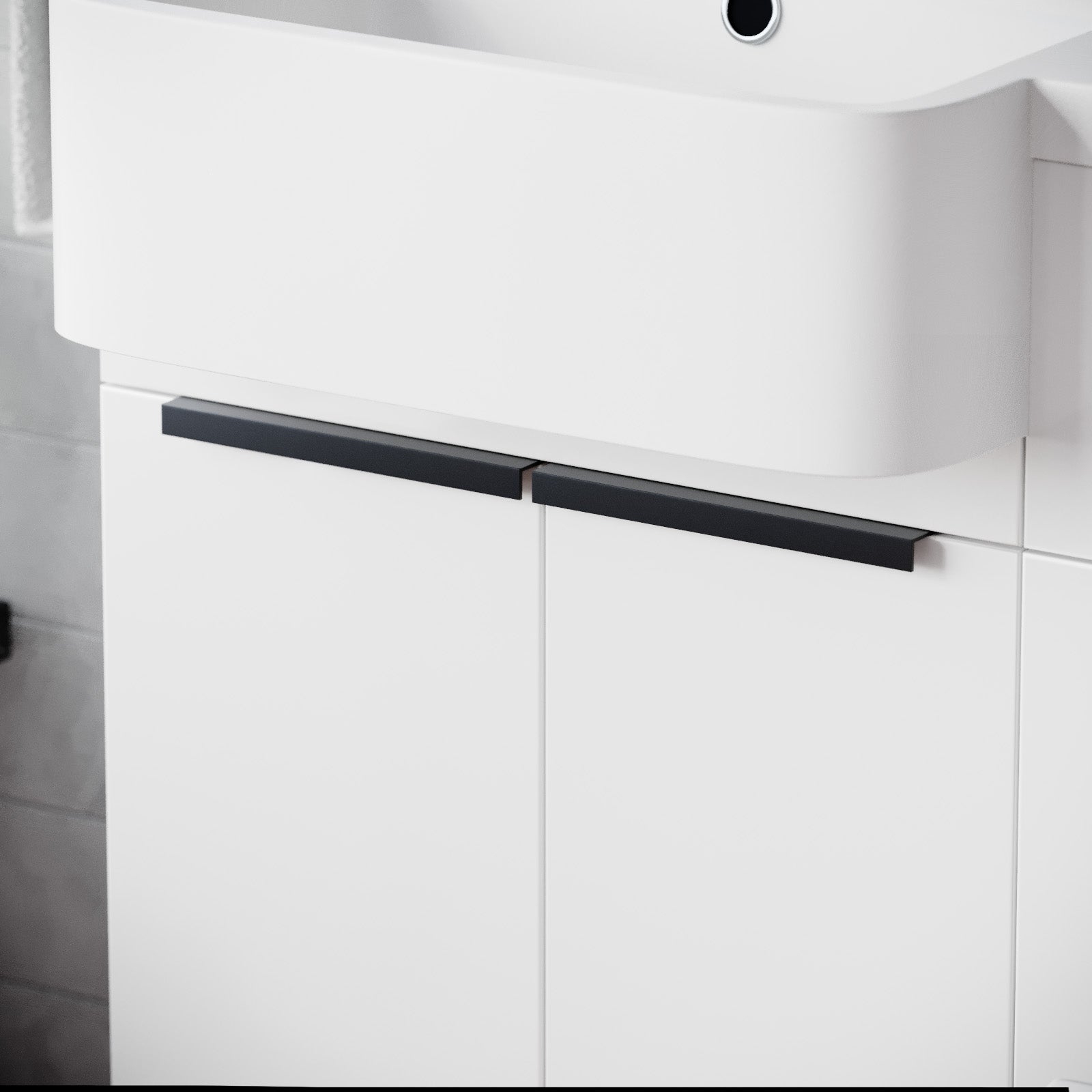 Bretford Black Handles for Vanity With Fixing (Pair)