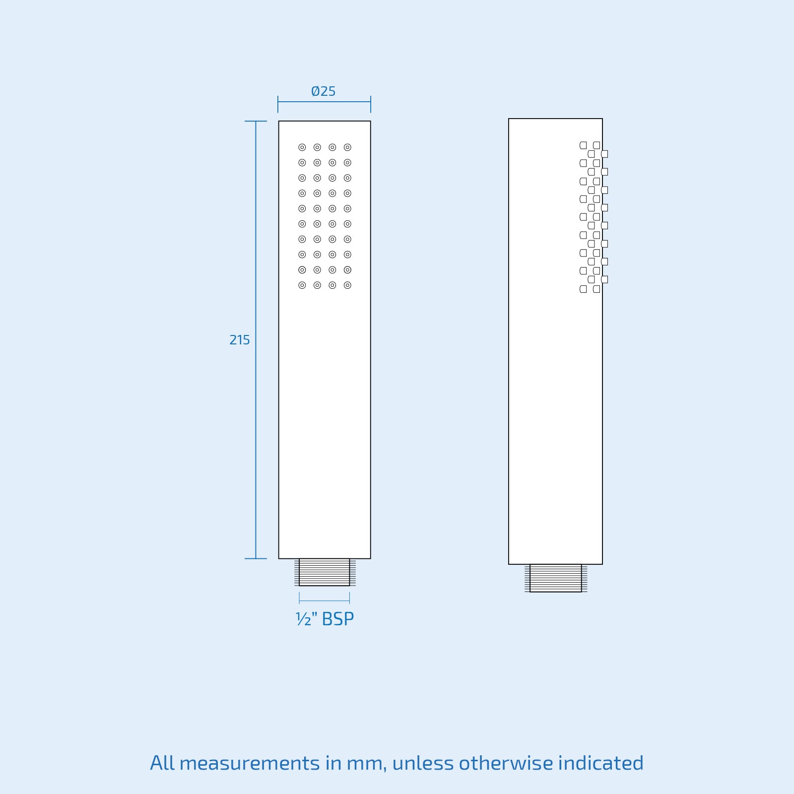 Minimal Pencil Handheld Shower Head, Shower Hose and Wall Mount Holder