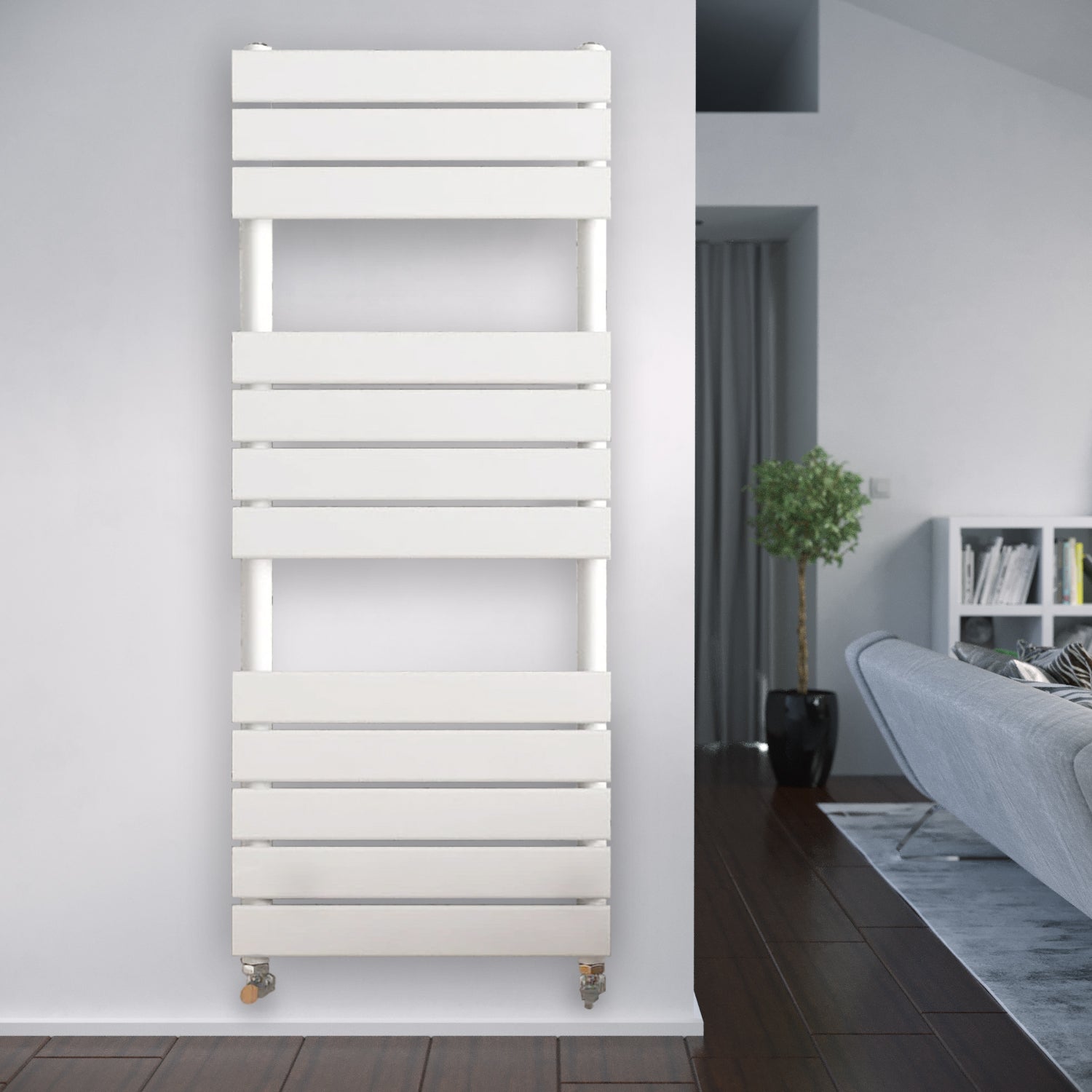 Honeywell 1200 X 600 mm White Flat Panel Towel Radiator