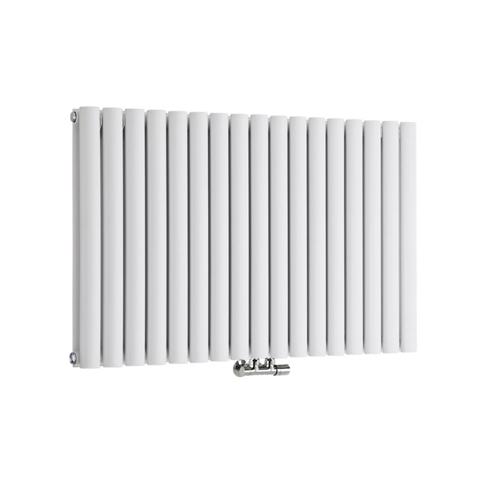Horizontal Side Connection Radiator White Double Oval Tube 600 x 1020 mm