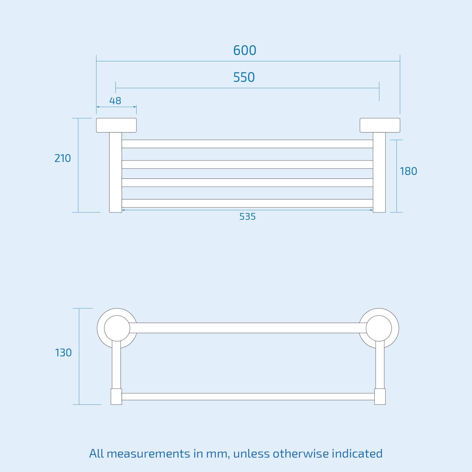 Modern Round Black Matte Towel Shelf