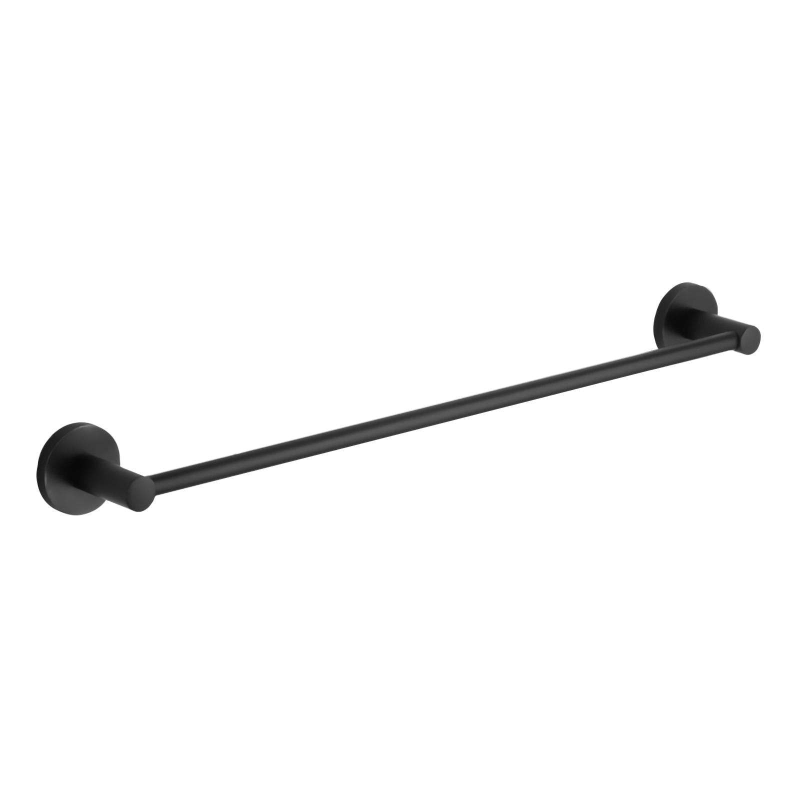 Modern Round Black Matte Single Towel Bar