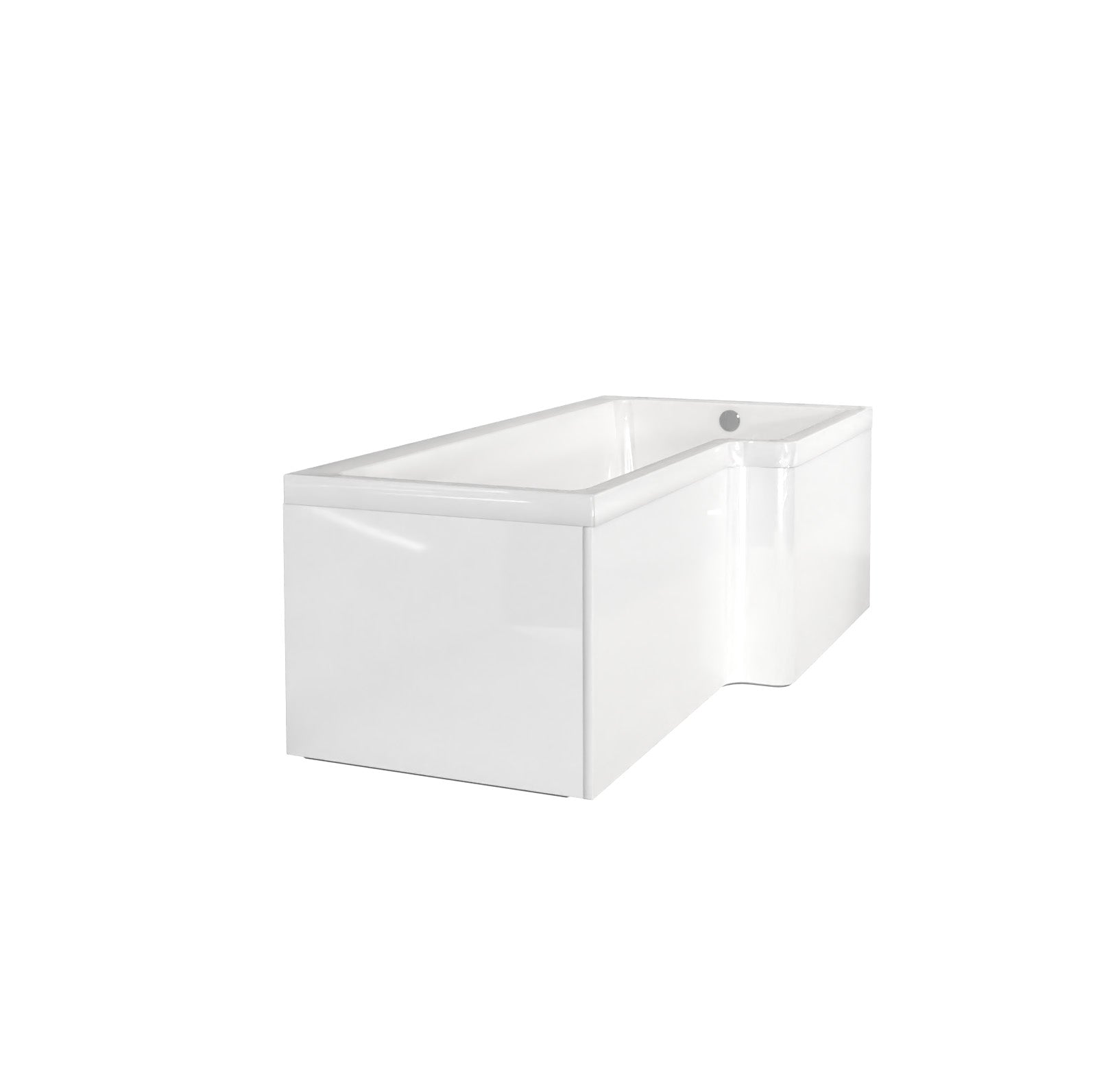 Portland 1700 x 850mm Right Hand L Shaped Shower Bath, Front Panel & End Panel