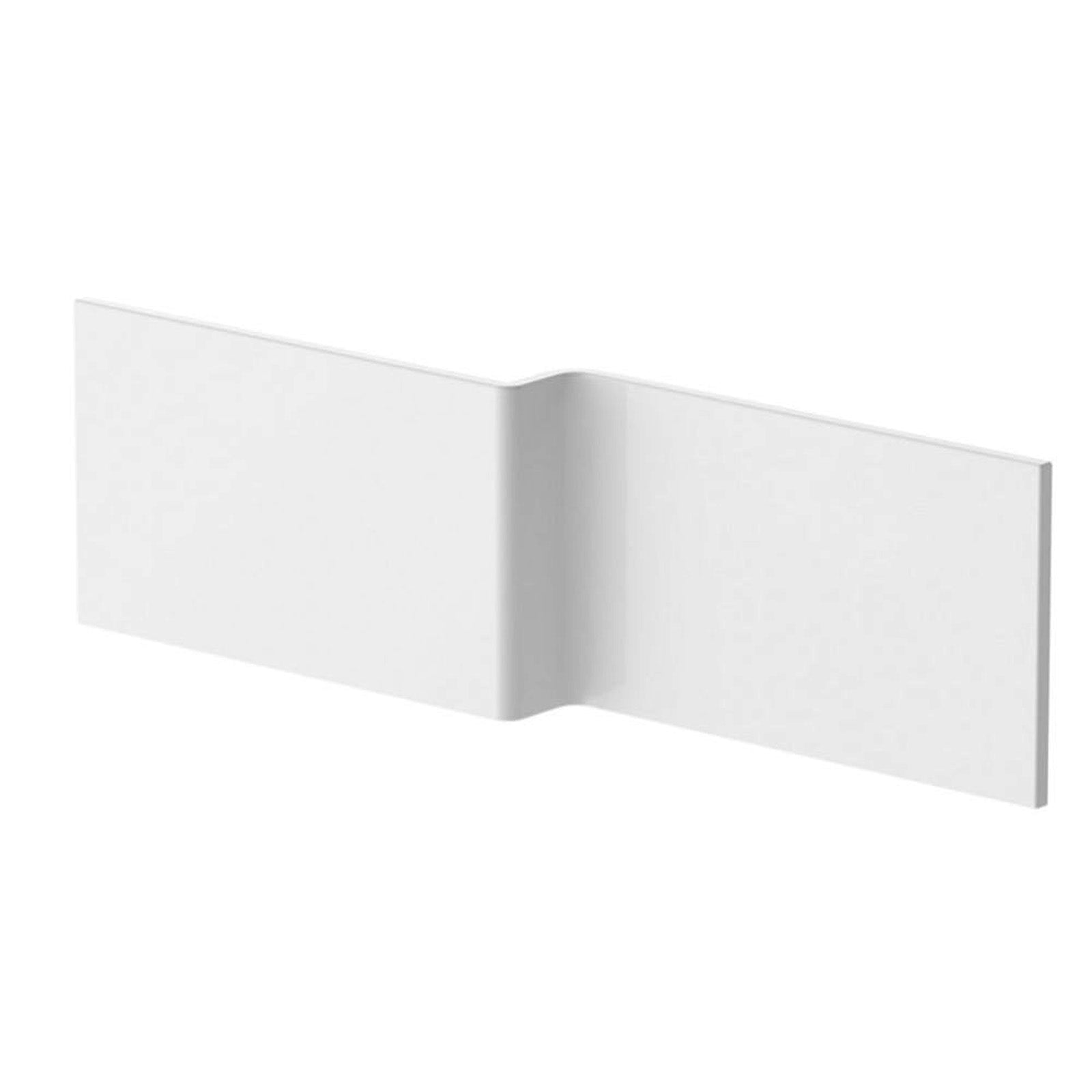 Nes Home White 1700mm Water Proof L Shaped Square Offset Front Bath Panel