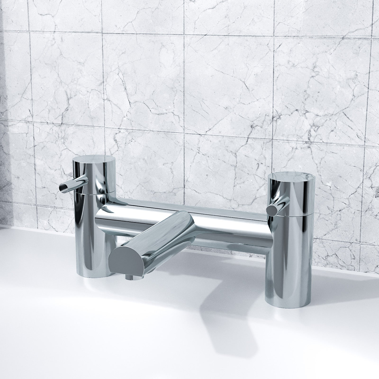 Marc Round Chrome Bridge Deck Mounted Bath Filler Tap