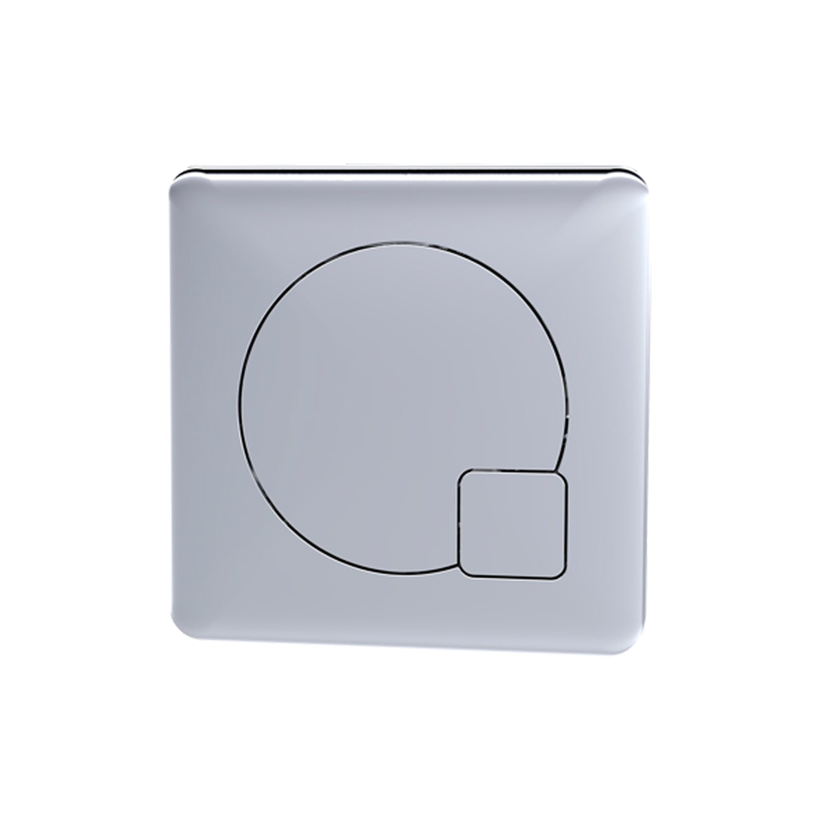 Square Dual Flush Push Button Chrome