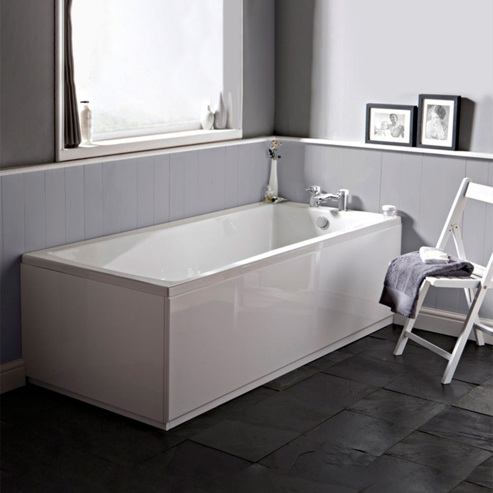 Tavi 1700 x 750mm White Square Single Ended Bath Acrylic