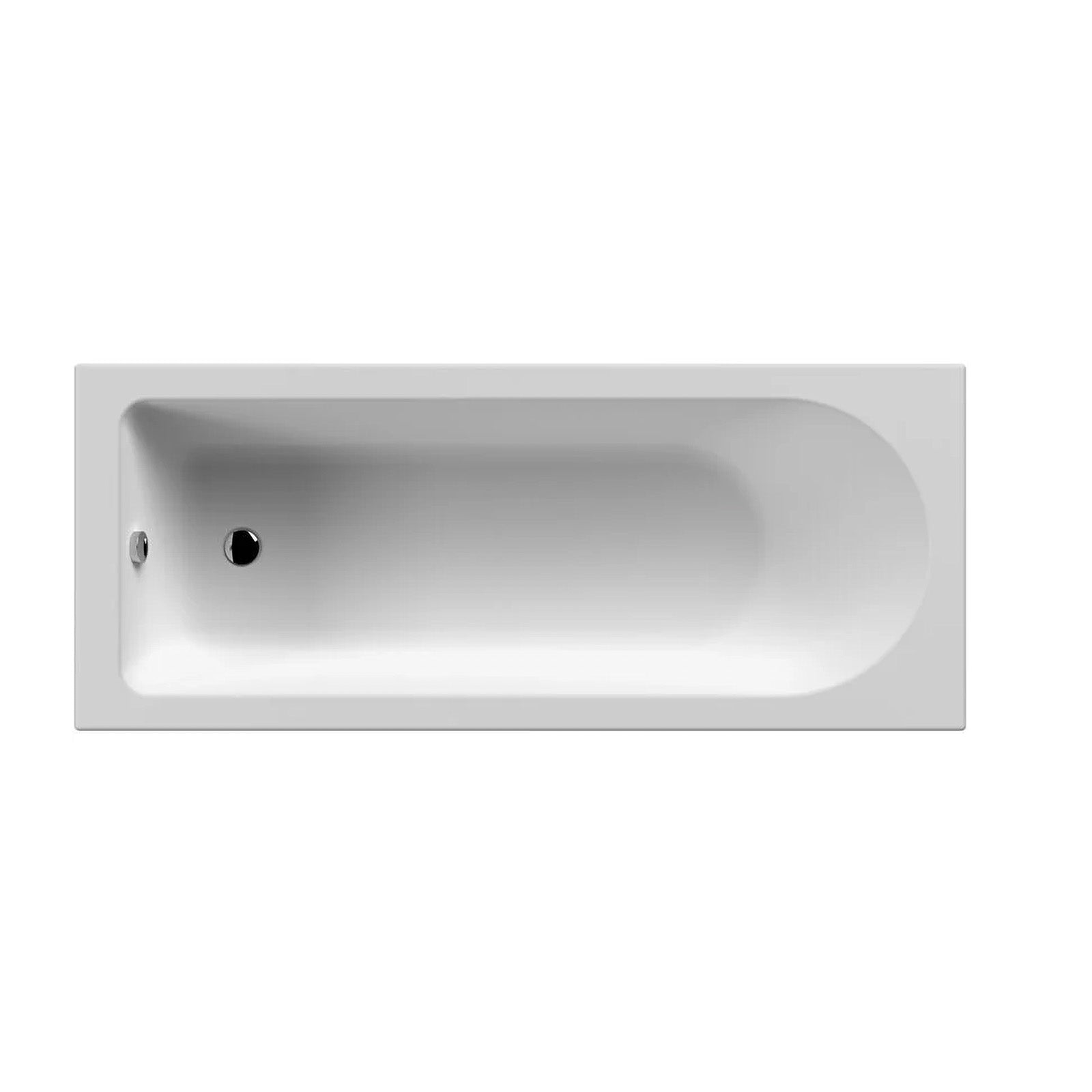 Tavi 1500 x 700mm Standard White Round Single Ended Bath Acrylic