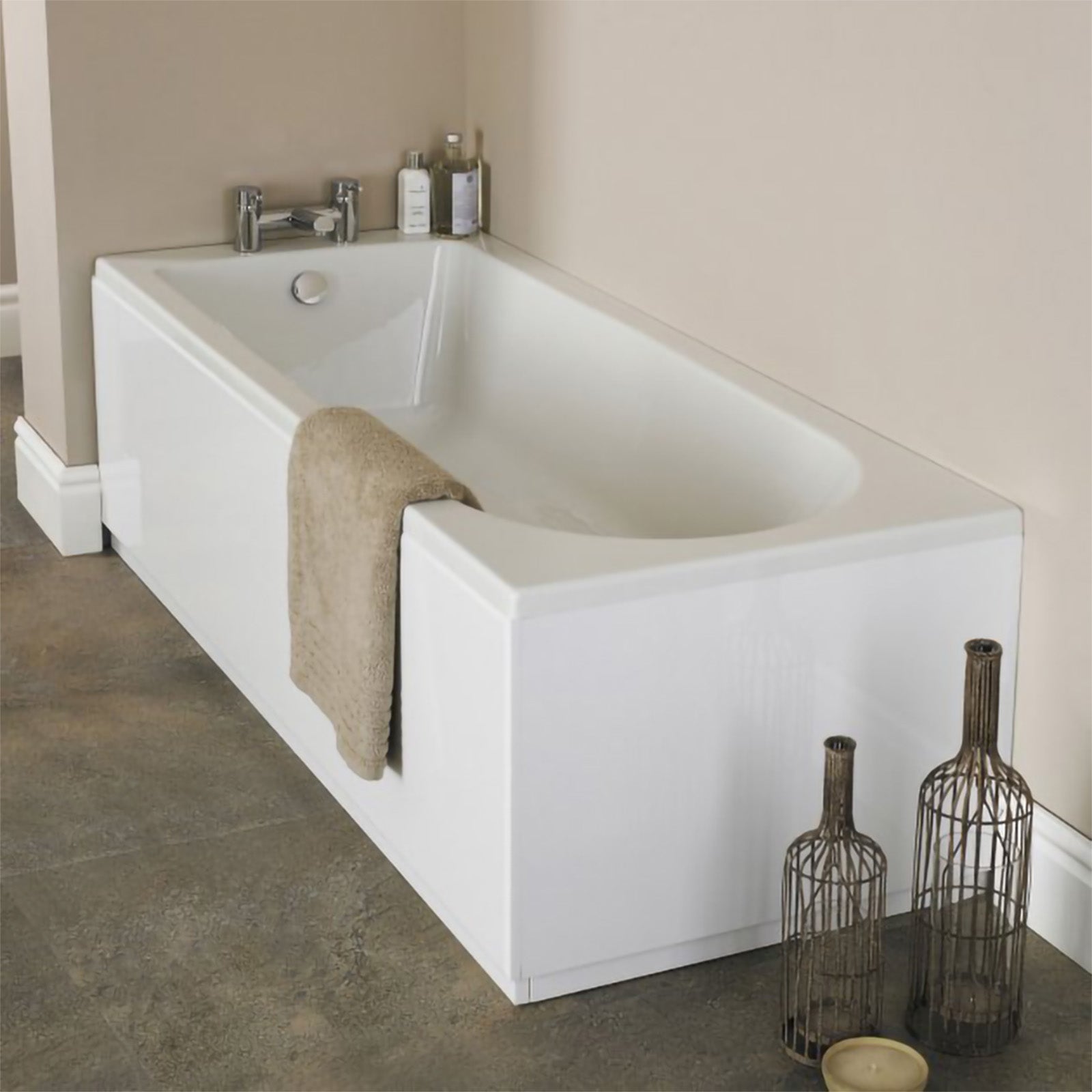 Standard Single Ended Bath 1800 x 800 in White with Bath Leg