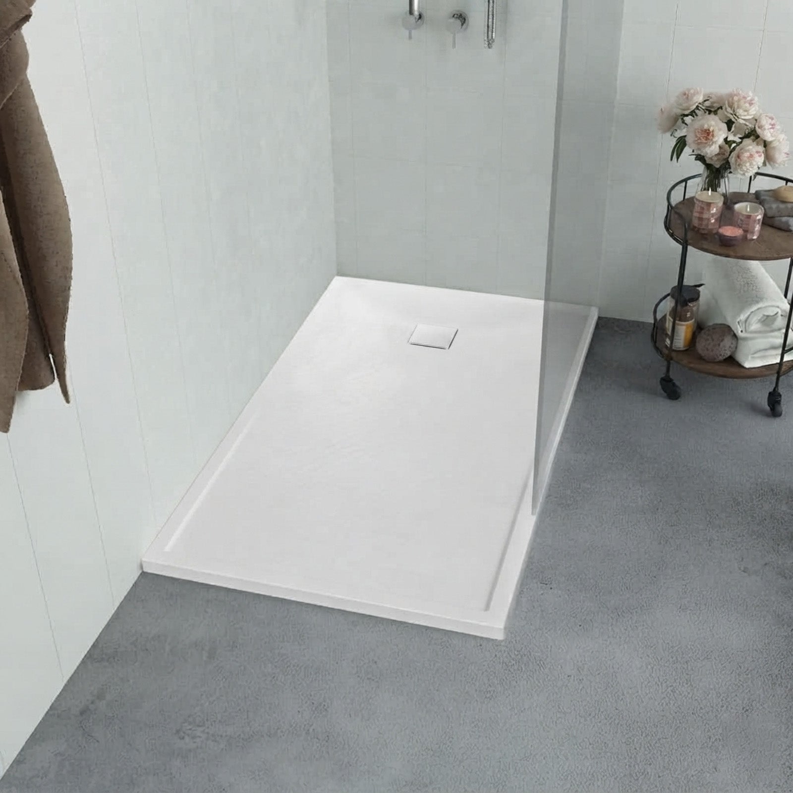 Matte White 1200 x 700 mm Rectangular SMC Shower Tray