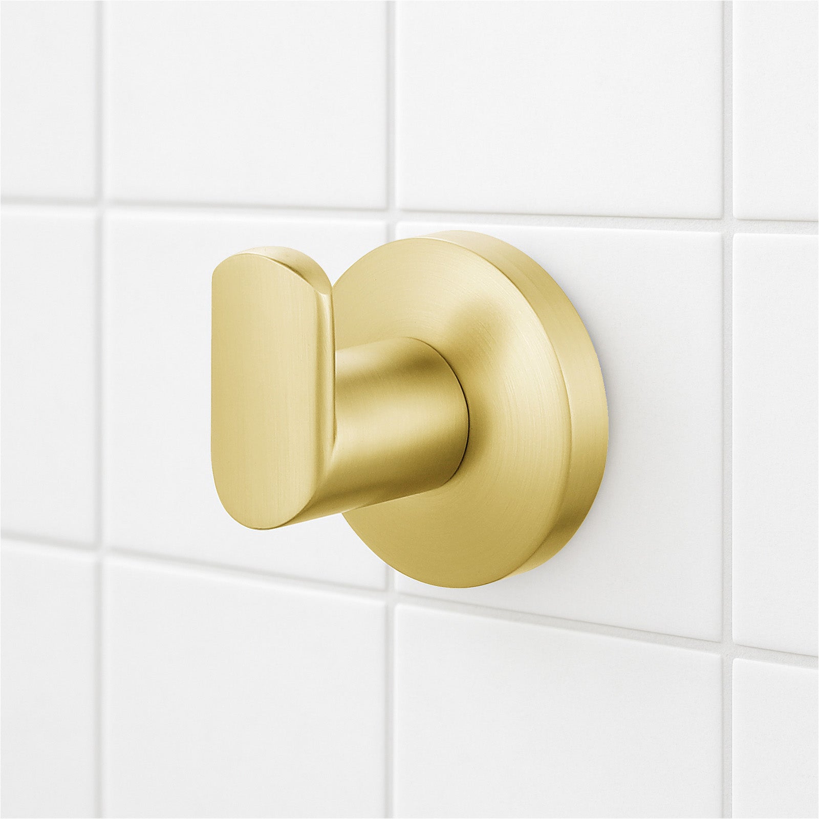 Brushed Brass Round Robe Hook - Set of 4