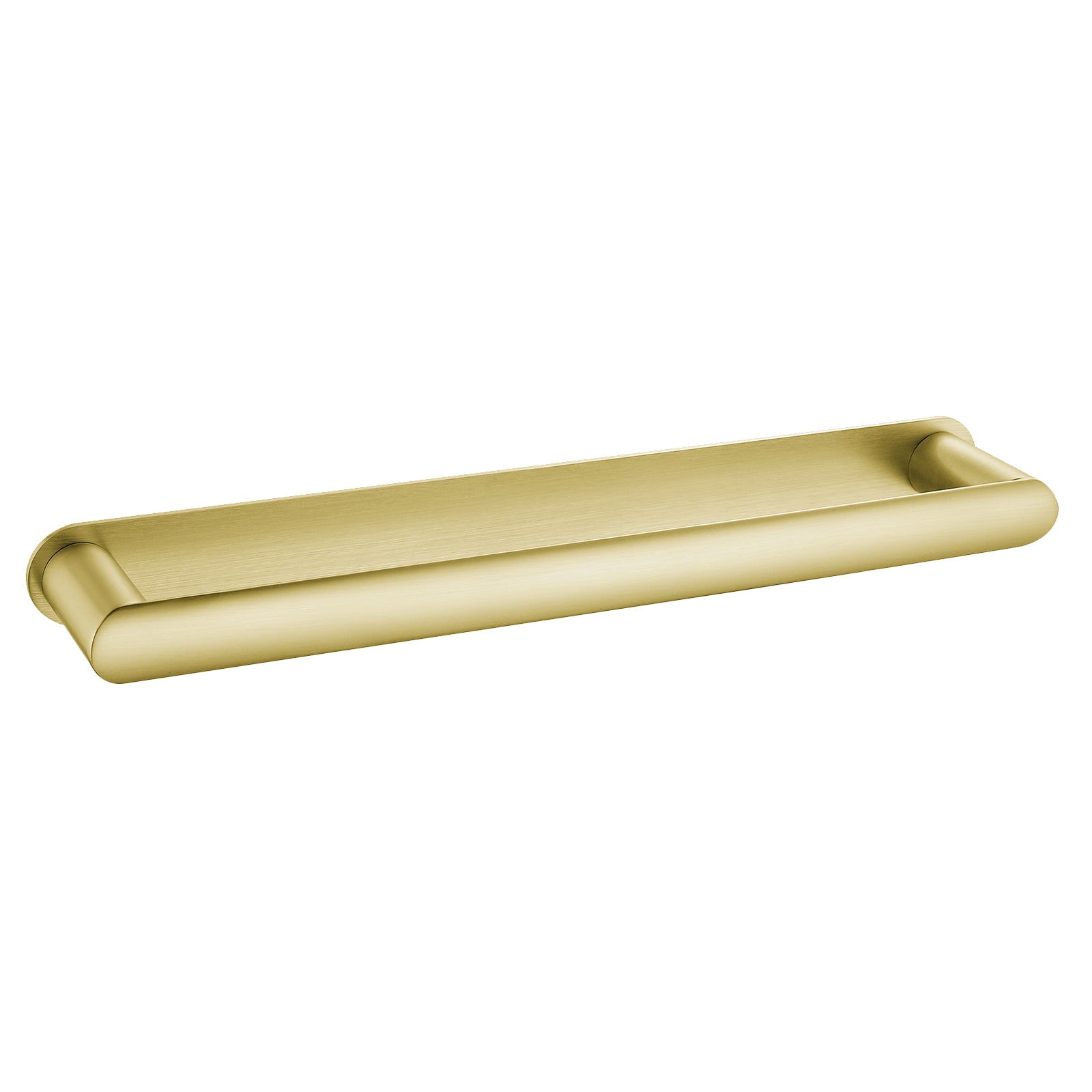 Brushed Brass Round Edge Single Bar Towel Rail Holder