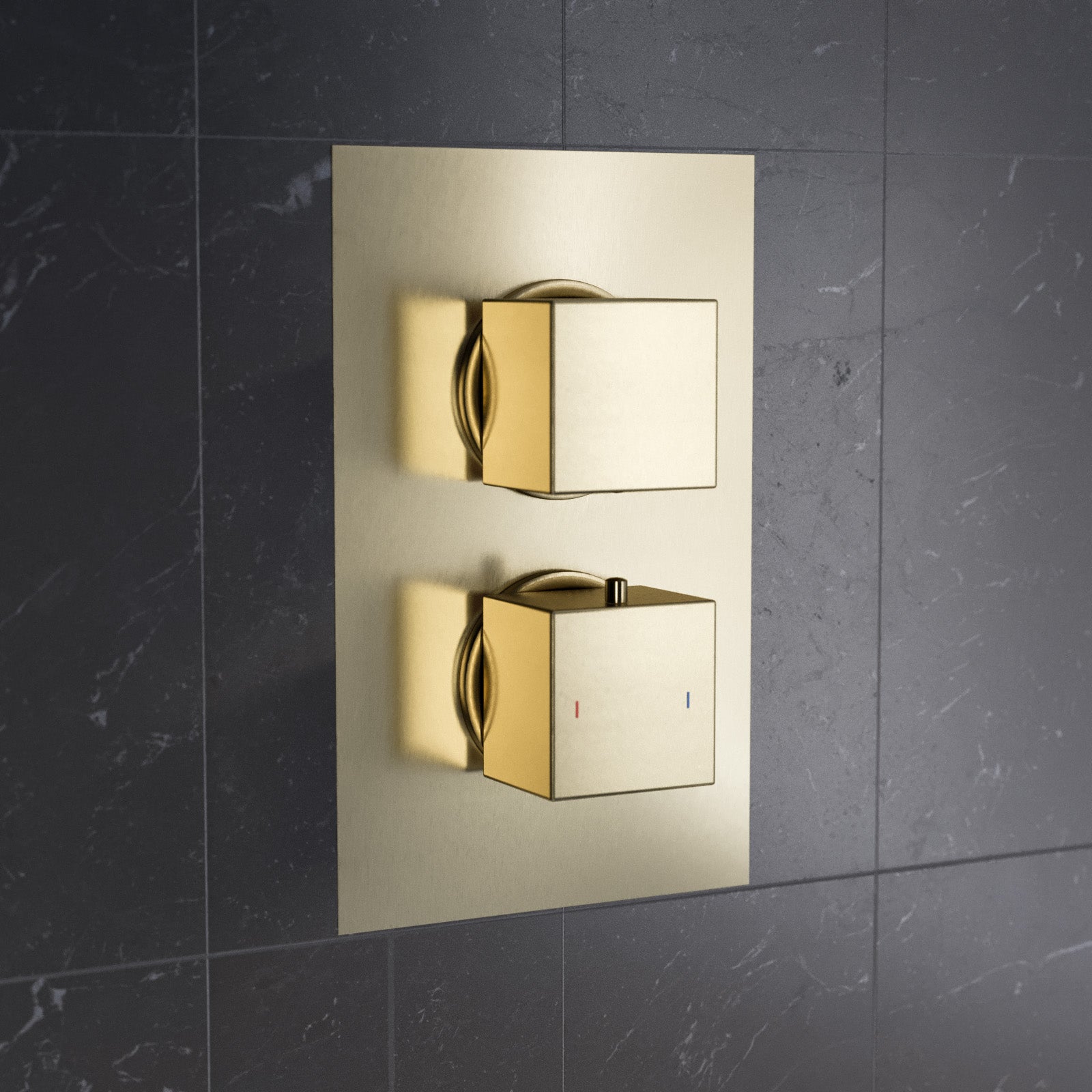 Concealed Thermostatic Mixer Valve Brushed Brass - Single Outlet