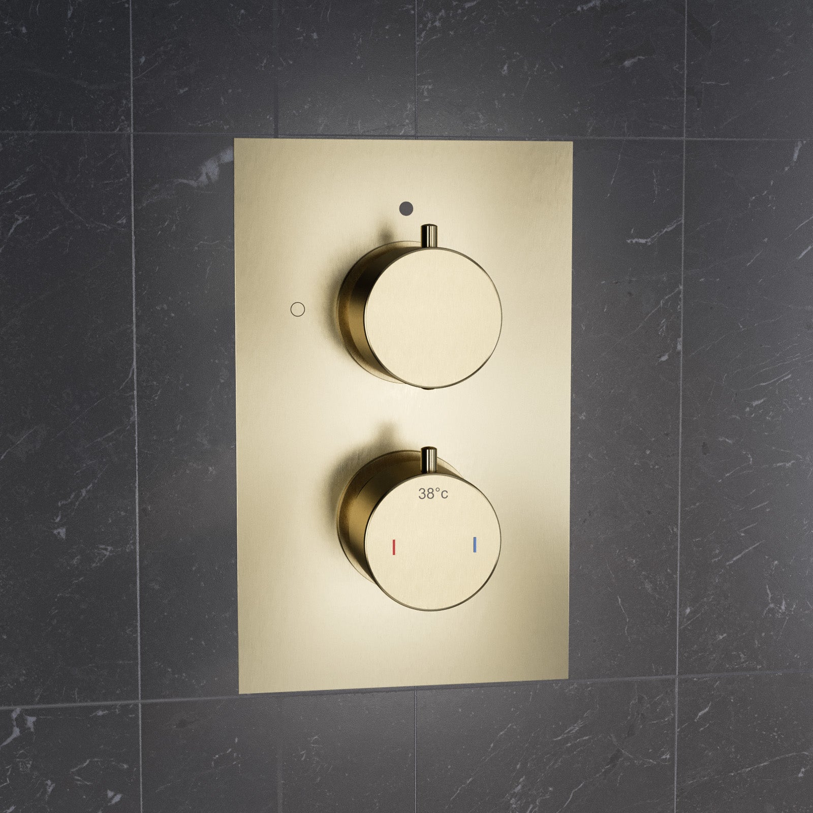 Round Concealed Thermostatic Shower Mixer Valve - Brushed Brass