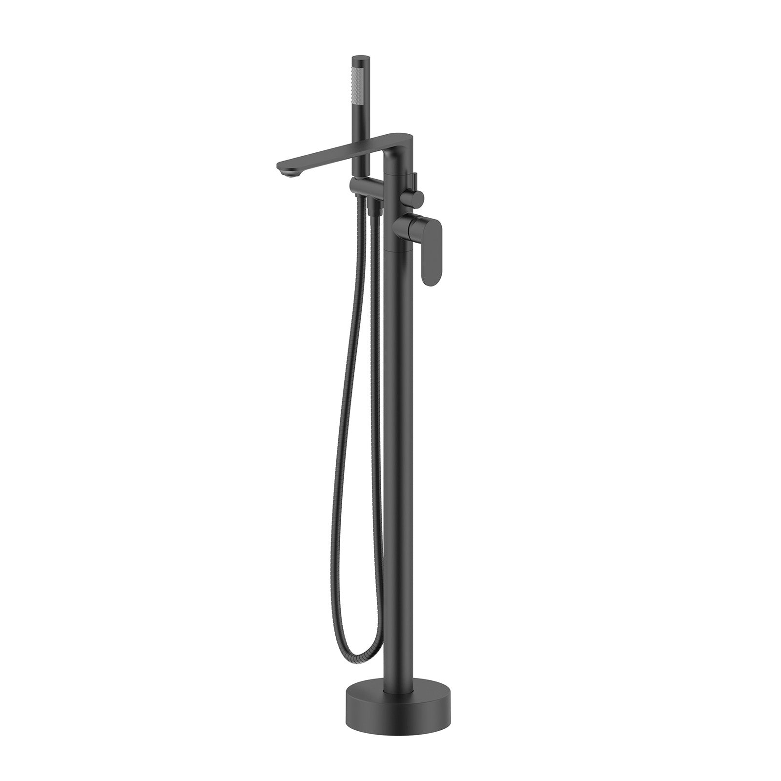 Modern Matte Black Freestanding Bath Shower Mixer Tap with Handheld Kit