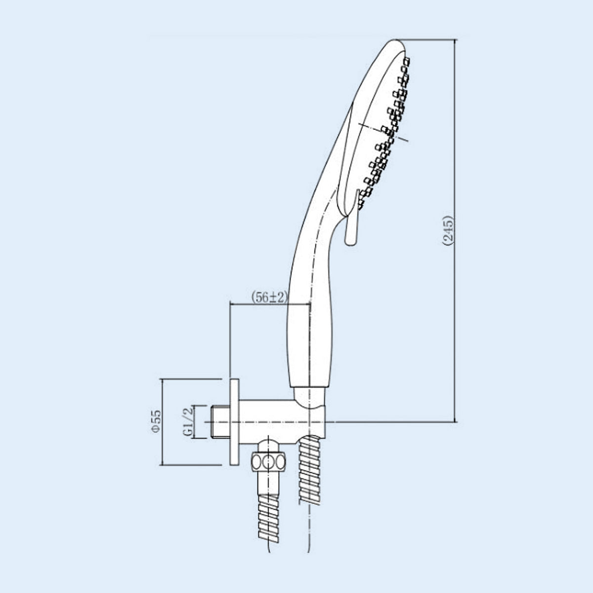 Matte Black Round Wall Outlet Kit with Handset and Hose