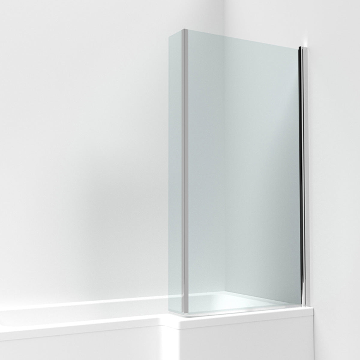 Chrome 795 mm Hinged L-Shaped Hinged Bath Screen