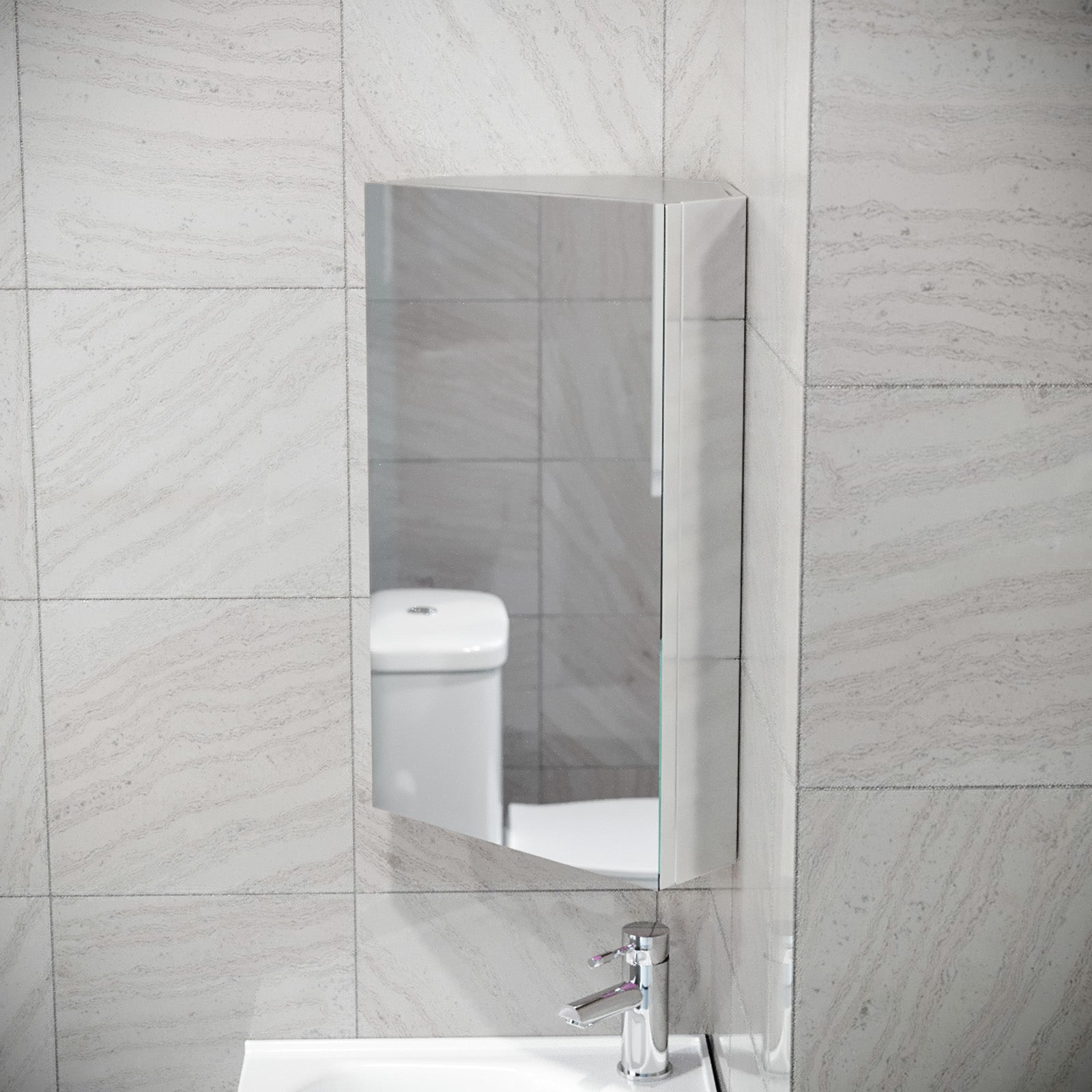Stainless Steel Corner Bathroom Cabinet