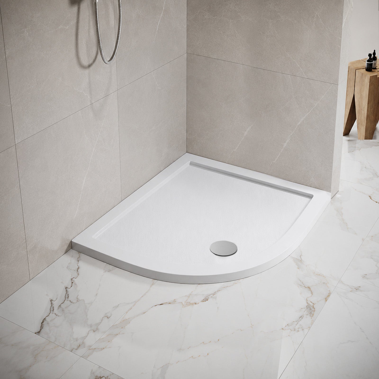 Gloss White 800 x 800 mm Quadrant SMC Shower Tray