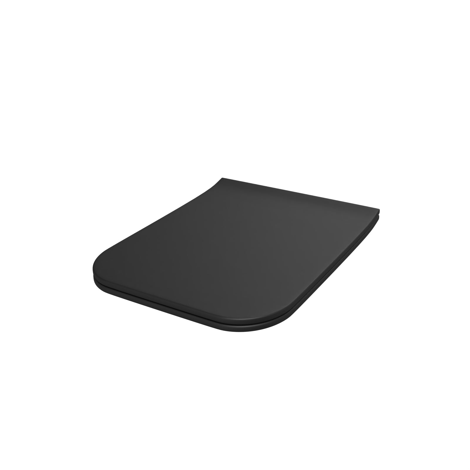 Square Slim Soft Close Toilet Seat and Seat Cover Matte Black