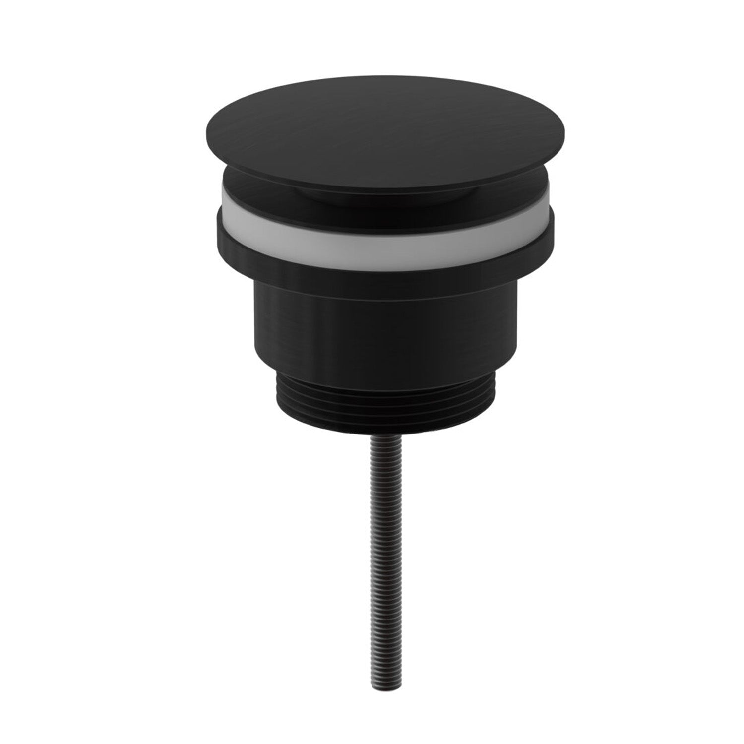 68mm Matte Black Round Click Clack Sprung Bath Waste with Overflow
