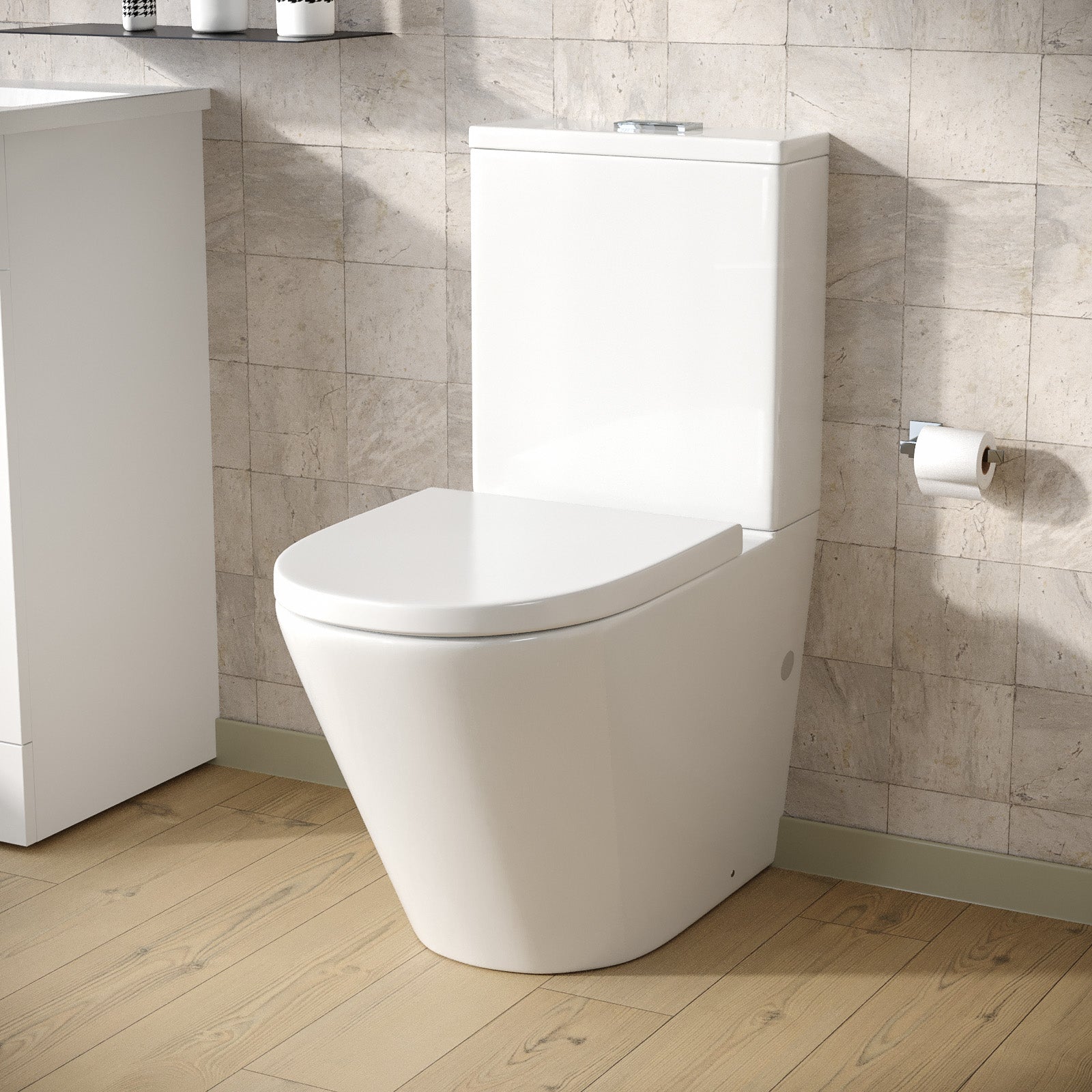 Back To Wall Rimless Toilet Suite SHORT PROJECTION 605mm Ceramic