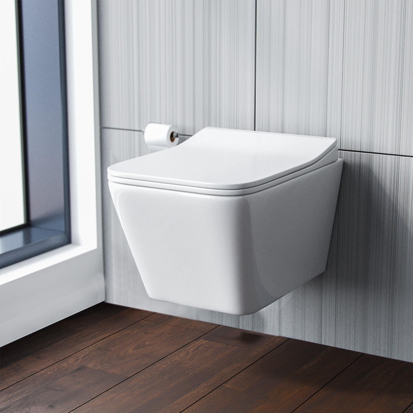 Inton Rimless Wall Hung Toilet Pan + Soft Close Toilet Seat