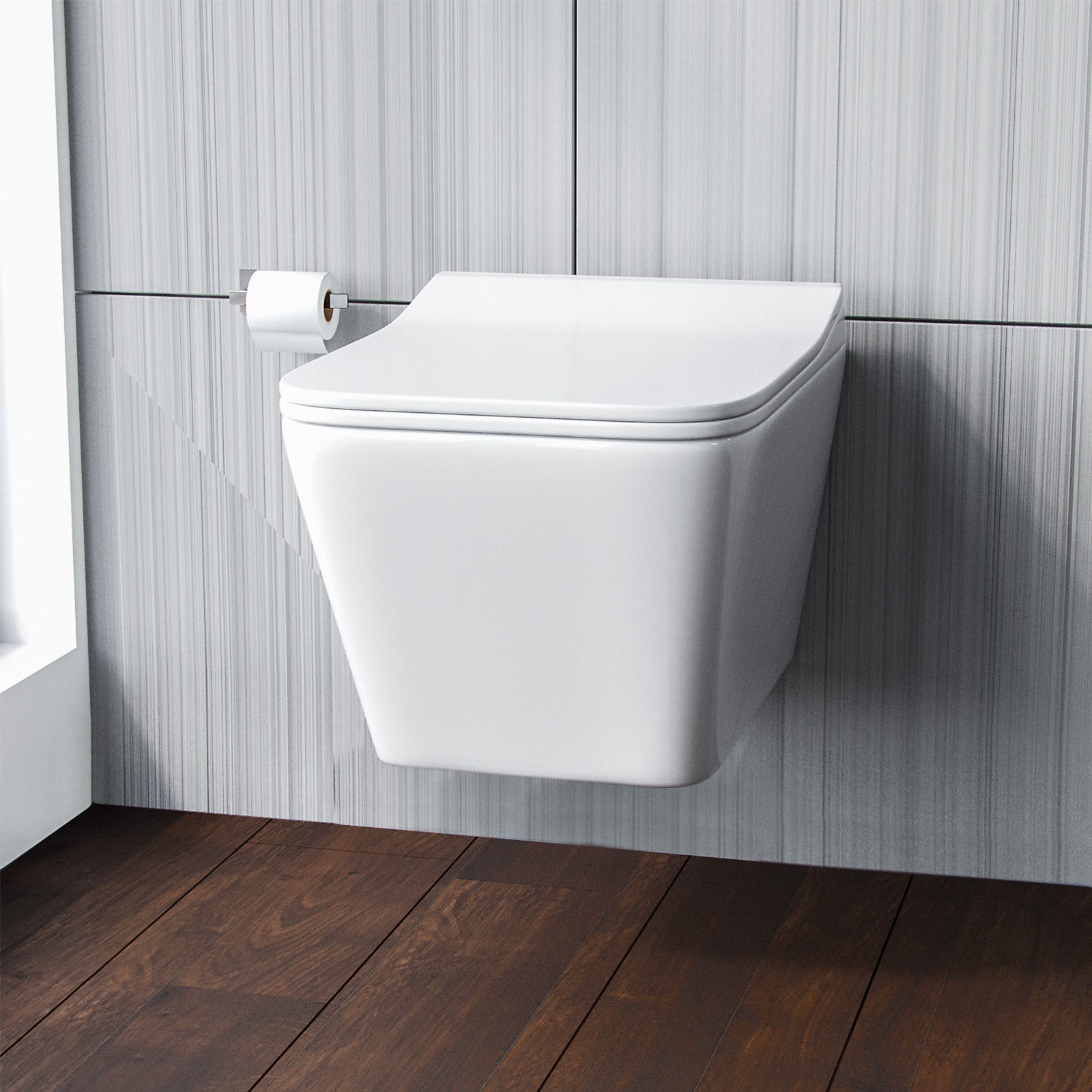 Inton Rimless Wall Hung Toilet Pan + Soft Close Toilet Seat