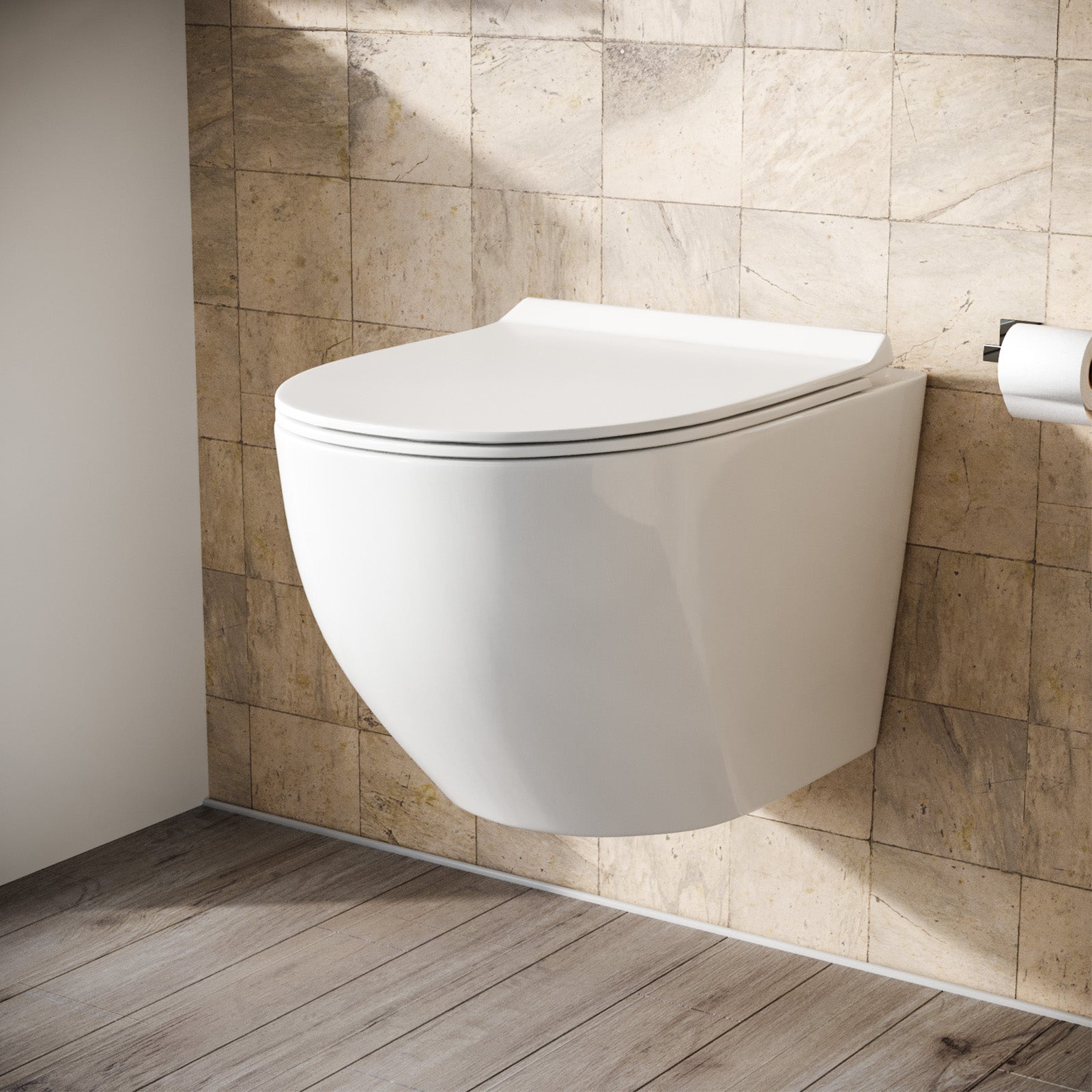 Declan Rimless Wall Hung Toilet Pan + Soft Close Toilet Seat