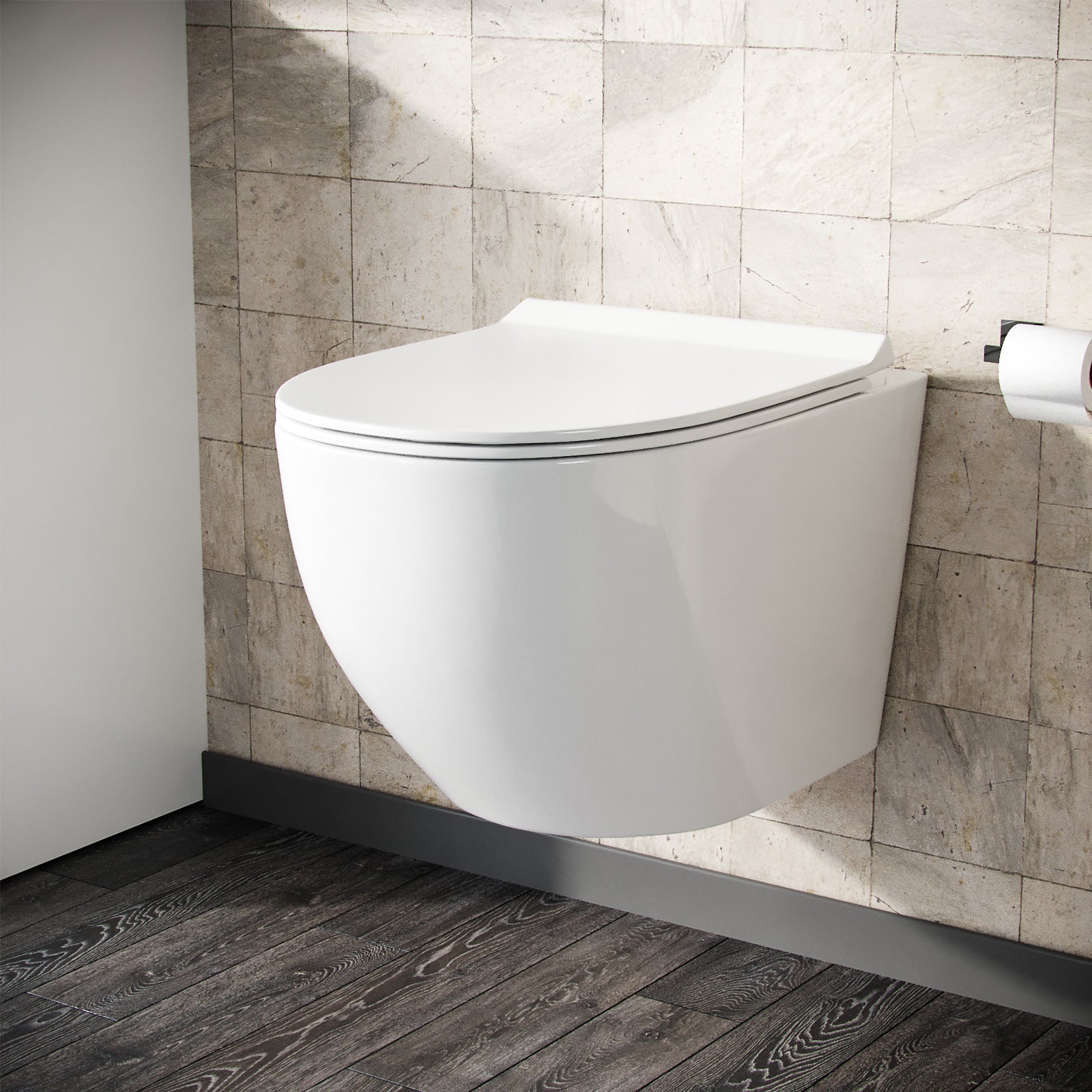 White Round Curve WH Toilet Top/Front Frame & Round Button Flush Plate