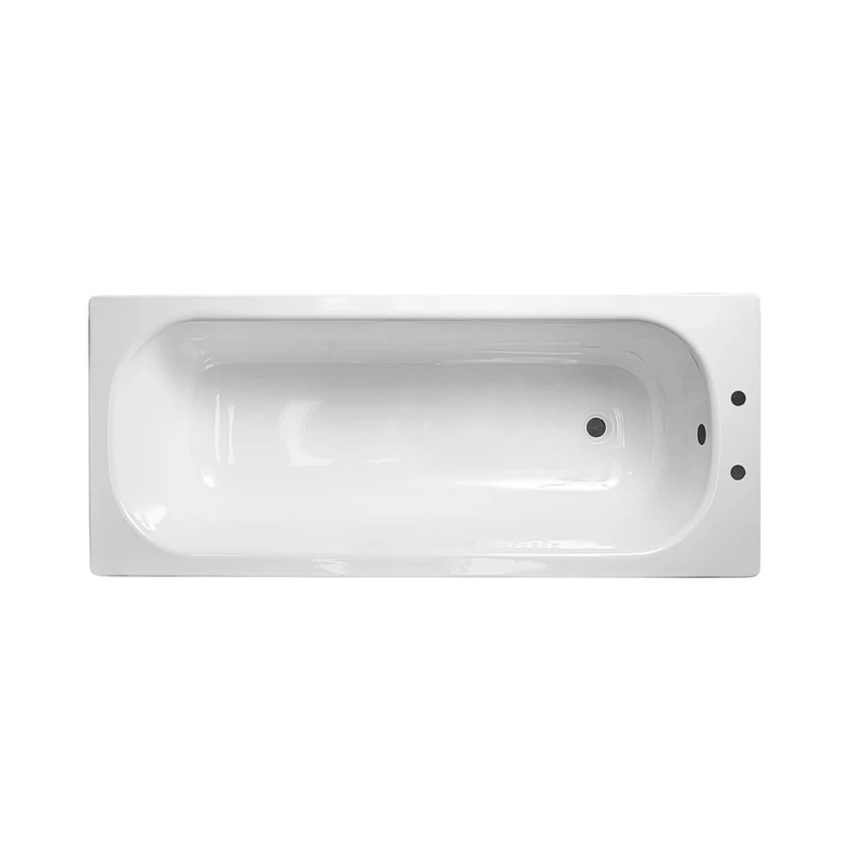 Dylan 1400 x 700mm Steel Enamel Bath, 2 Tap Holes