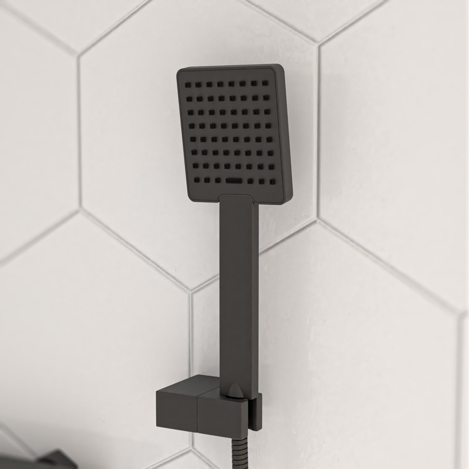 Black Finish Square Shower Handset Bathroom