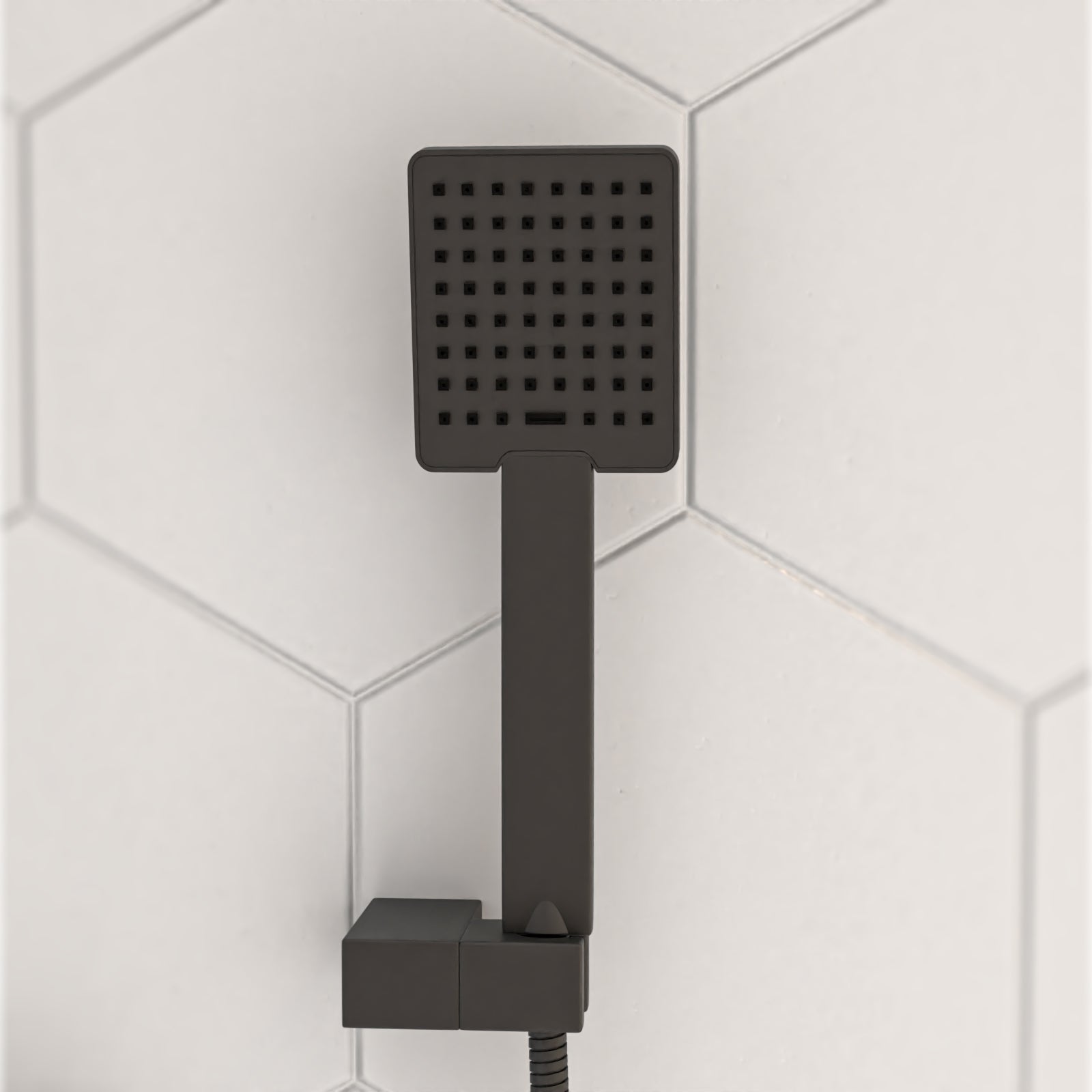 Black Finish Square Shower Handset Bathroom