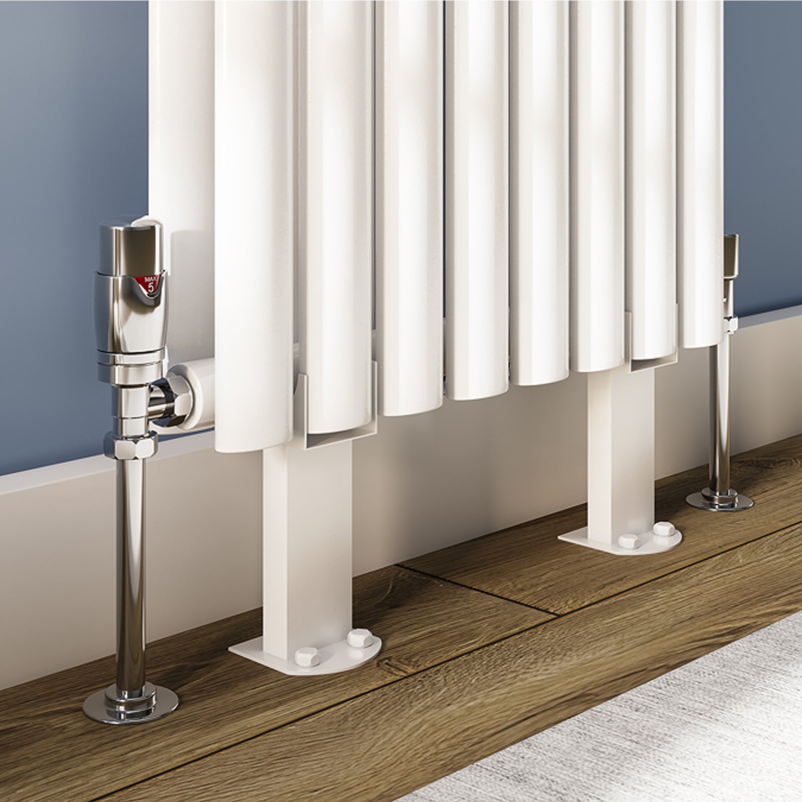 Designer Angled Radiator Valves - Chrome