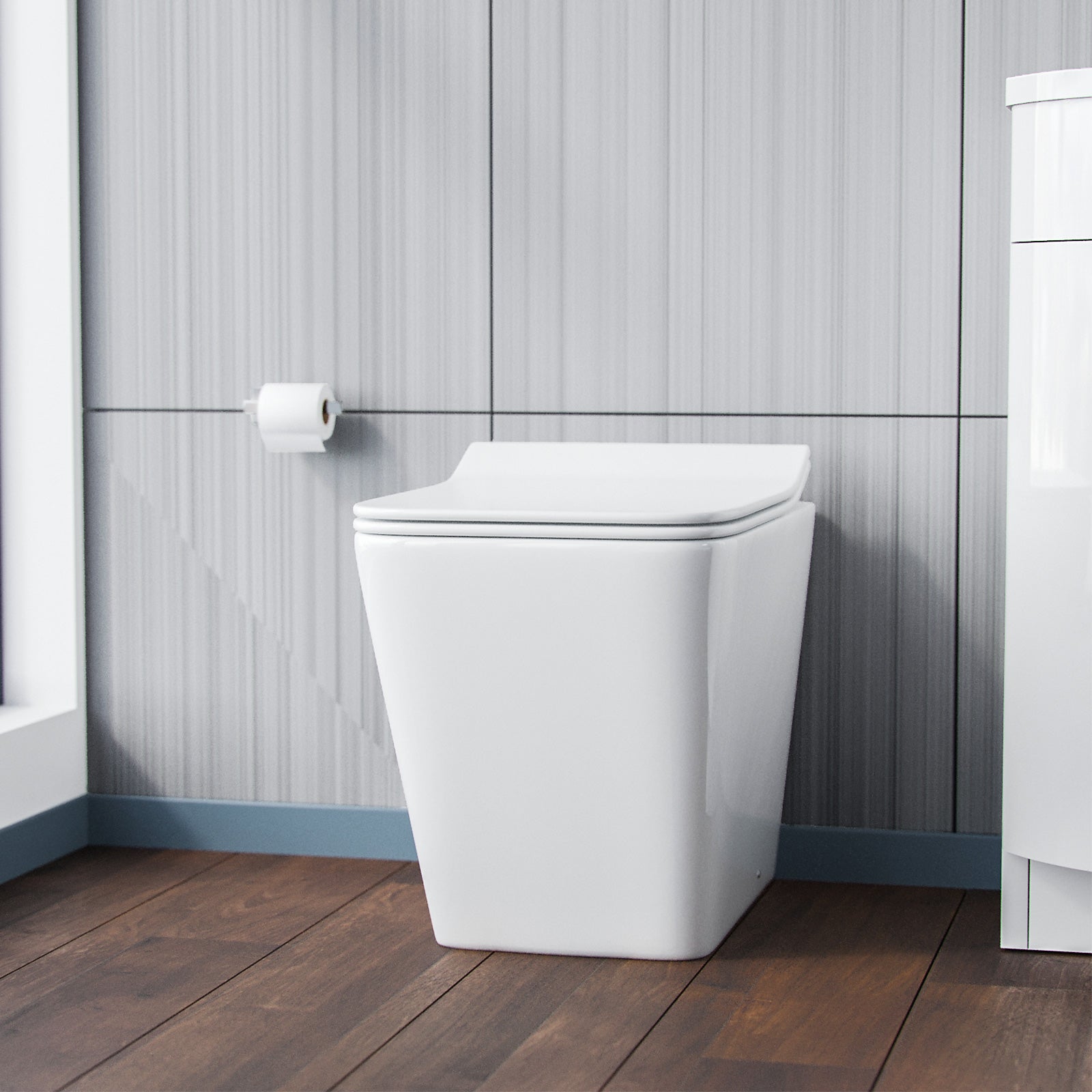 Milan Back To Wall Rimless Toilet, Concealed Cistern & Seat White