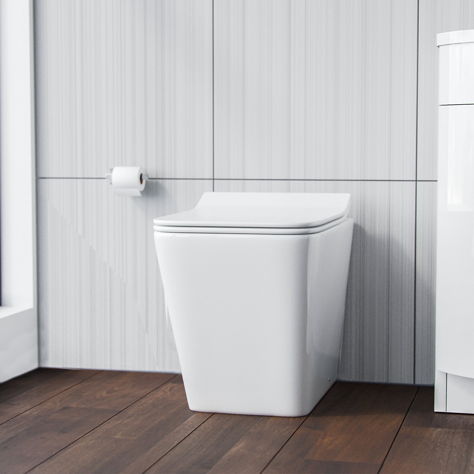 Milan Back To Wall Rimless Toilet, Concealed Cistern & Seat White