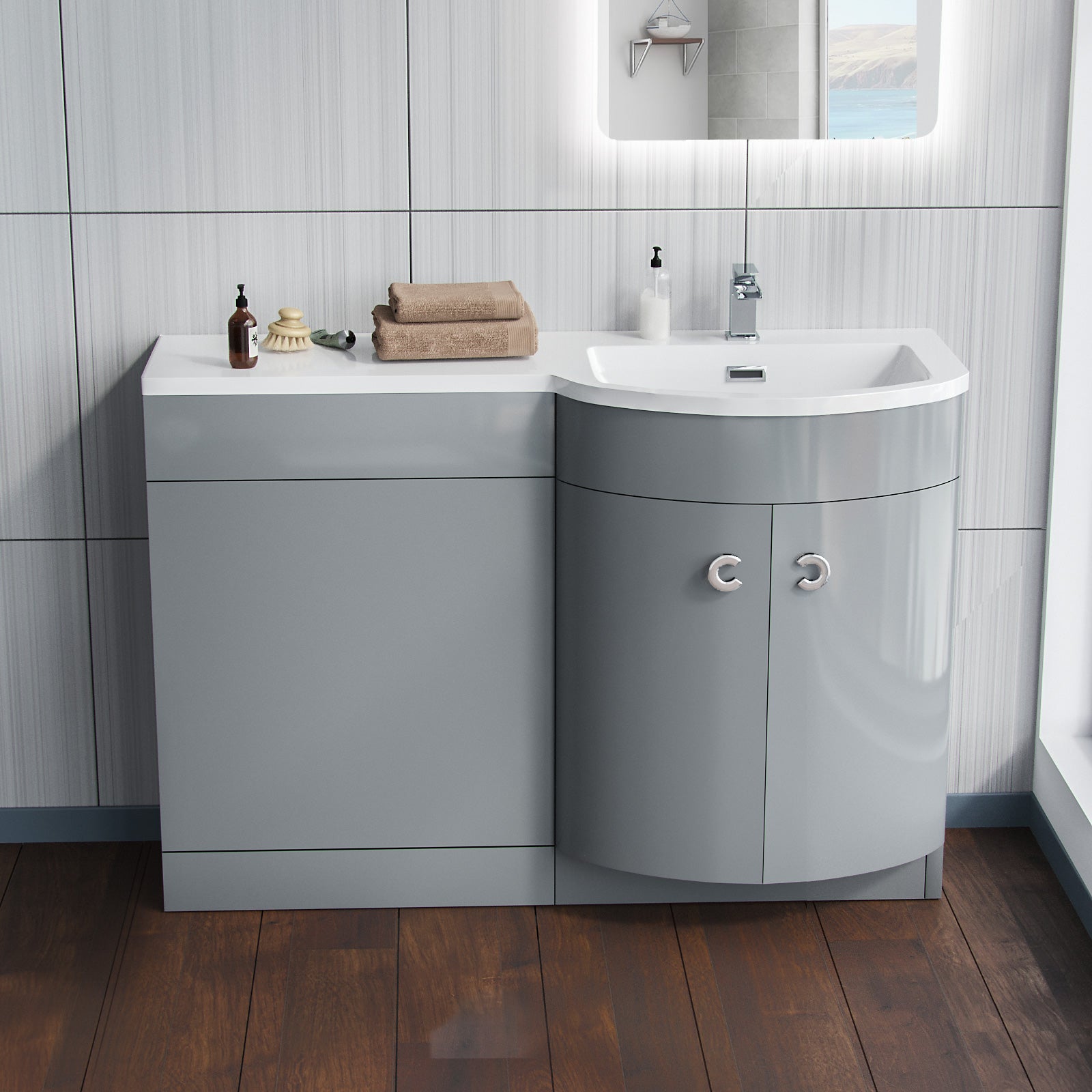 Dene 1100mm Vanity Combination WC Basin Unit Grey