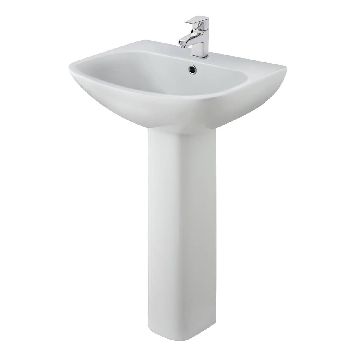 Modern Cloakroom Suite with Close Coupled Toilet and Full Pedestal Basin