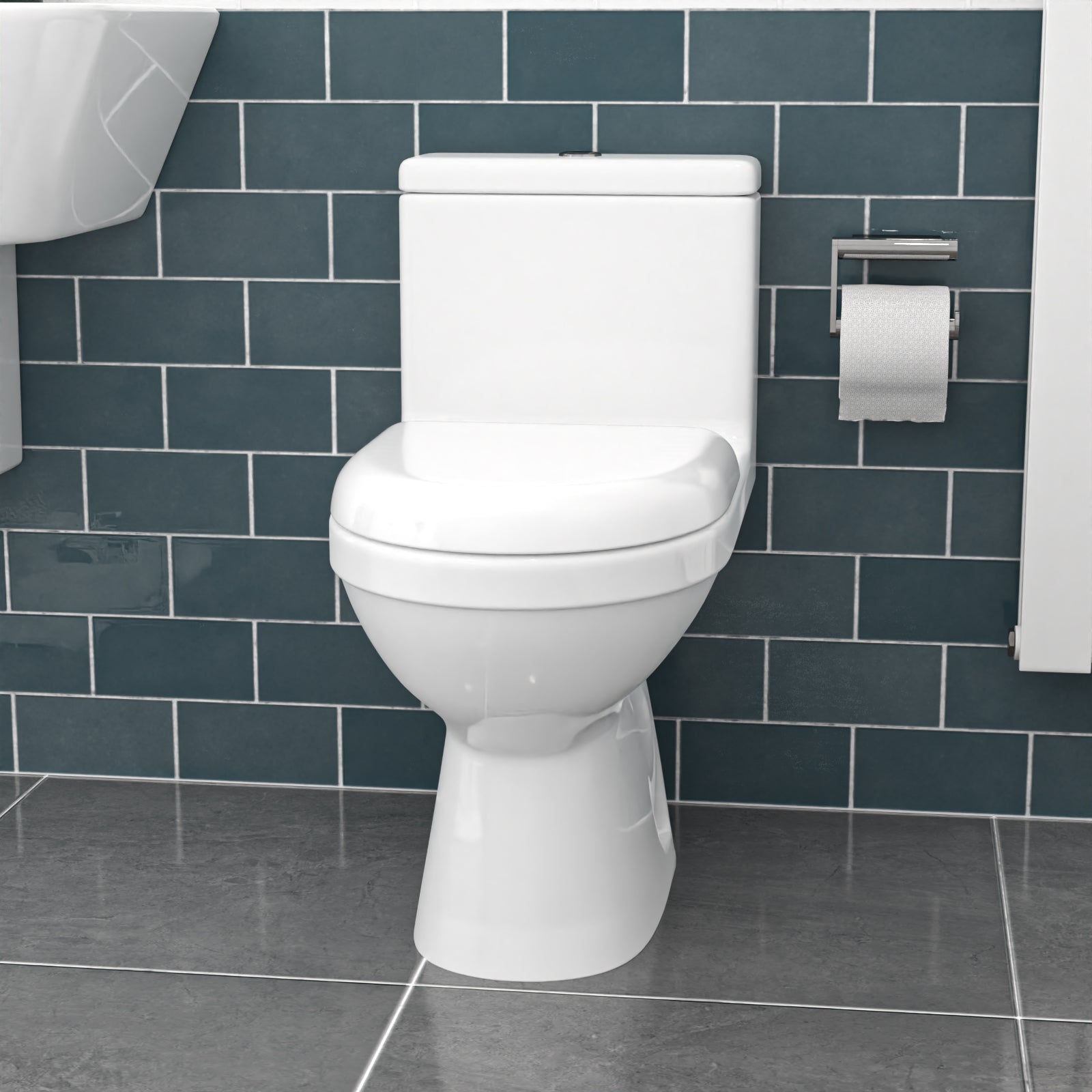 Modern White Close Coupled Toilet One Piece With Seat & Cistern