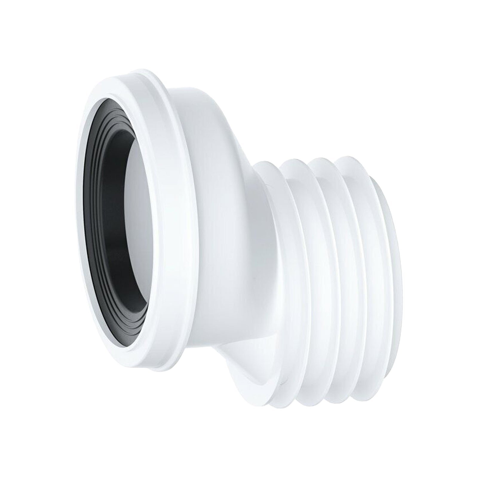 Offset WC Pan Connector White 40mm Toilet Outlet