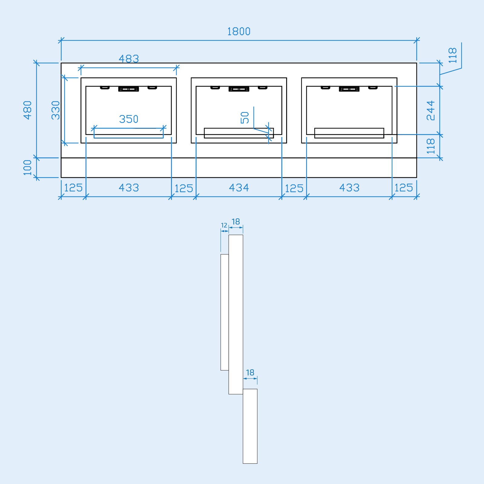 Matt Grey 1800mm Magnetic Door Durable PVC Front Bath Panel