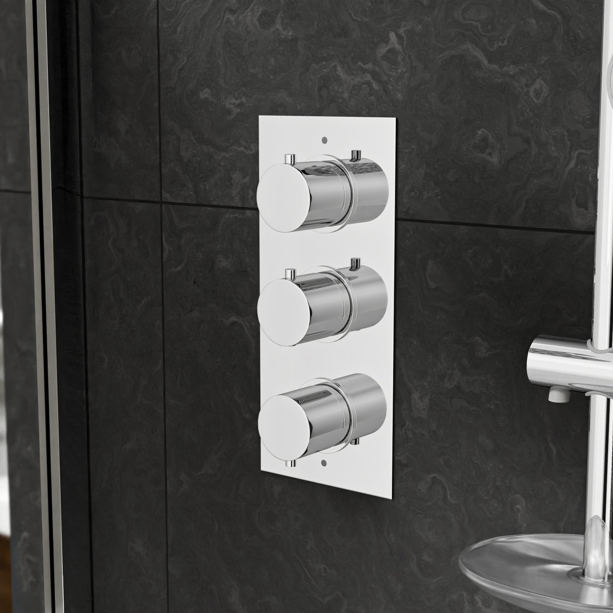 3 Dial 3 Outlet Concealed Thermostatic Shower Kit With Handheld & Bath Filler