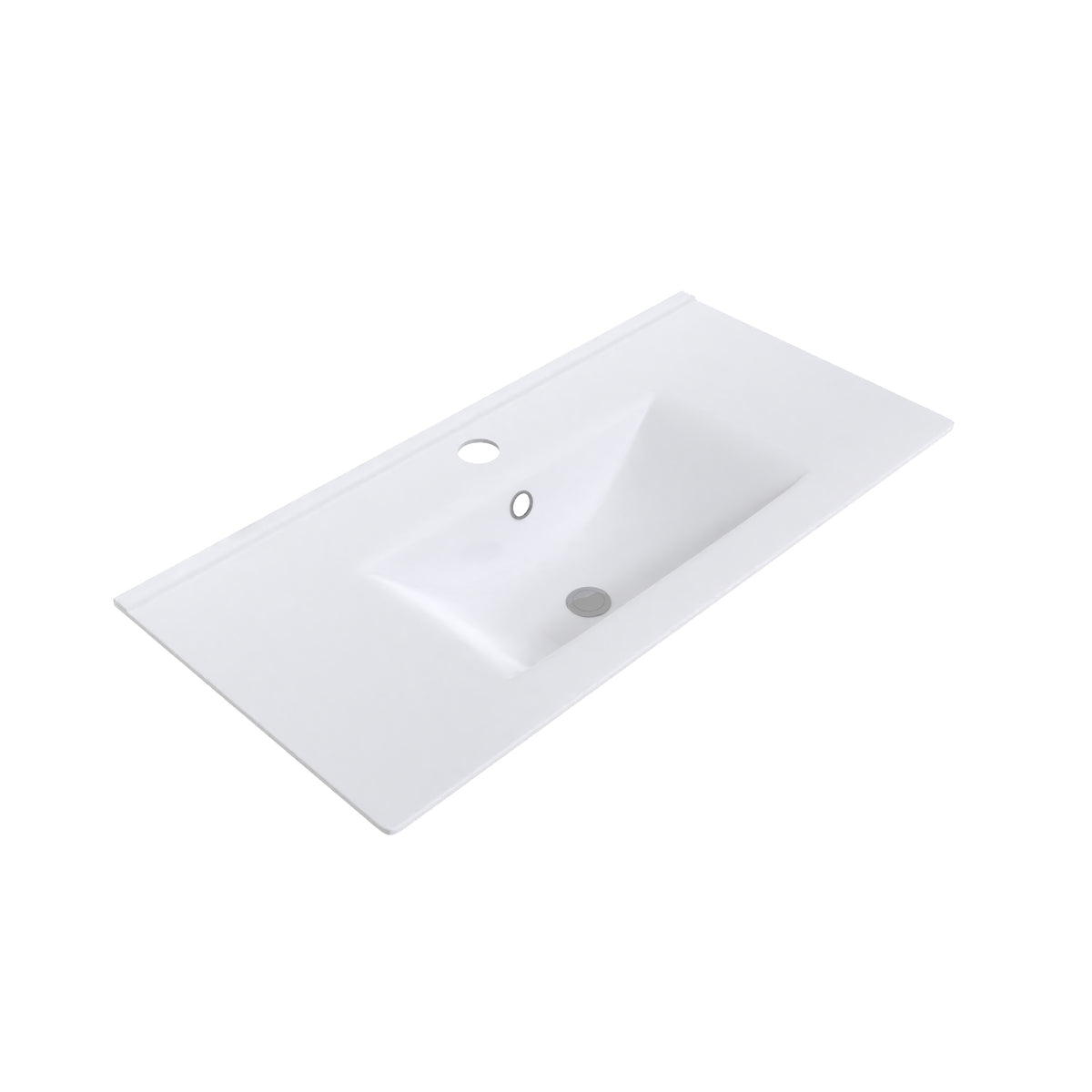 800mm Modern White Slim Ceramic Inset Basin