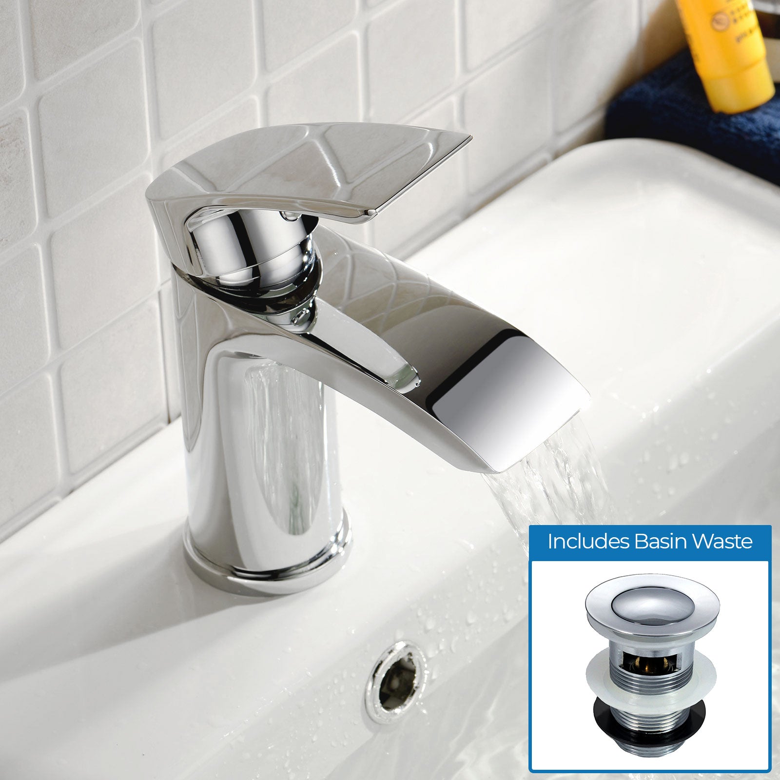 Vago Waterfall Basin Tap Mono Mixer Chrome