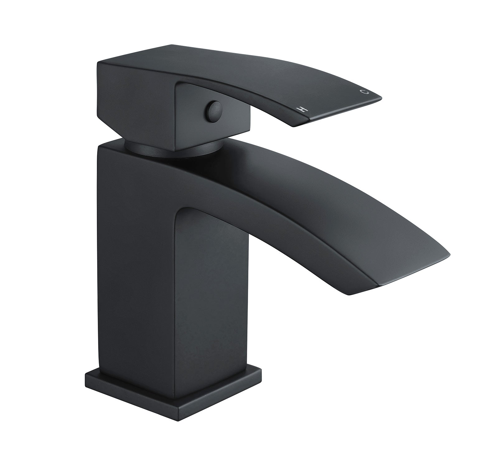 Arke Modern Matte Black Cloakroom Waterfall Basin Mono Mixer Tap