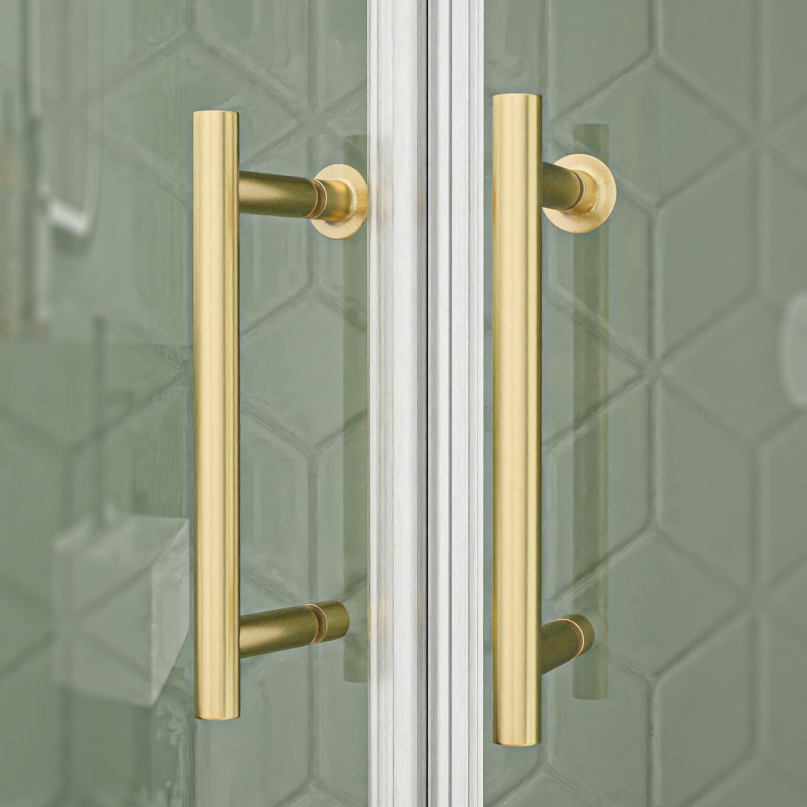 Round 195mm Brushed Handles with 145mm Bolt Distance - Set of 2