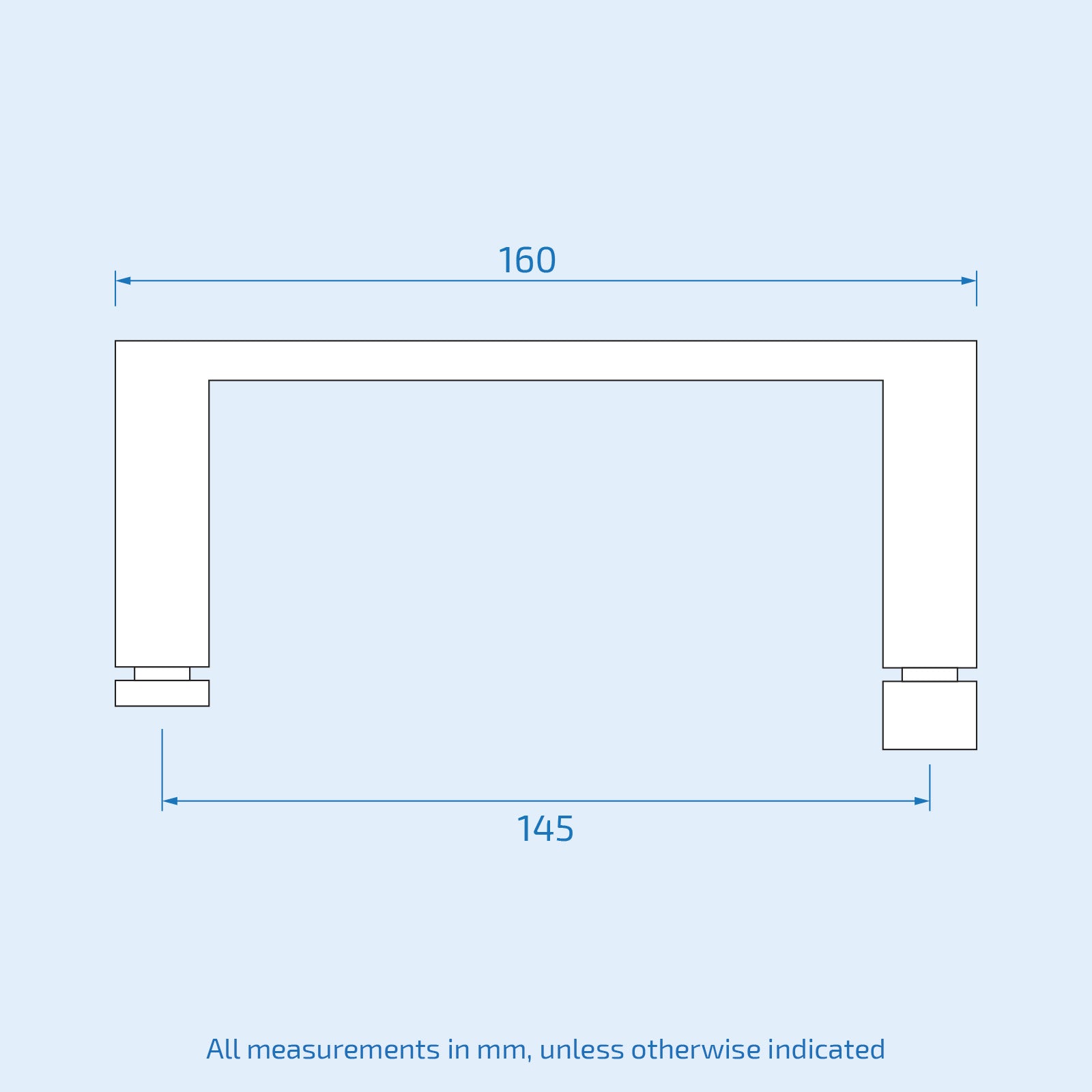 A Pair of Universal Rounded Chrome 160 mm Shower Door Handles